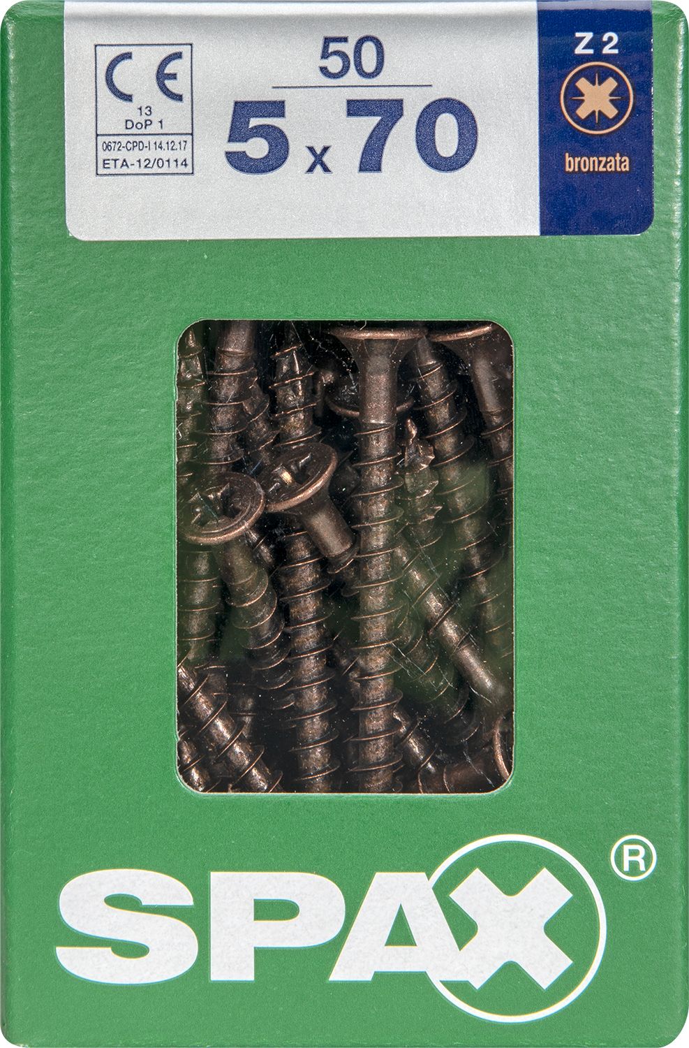 PLANA SPAX Z2 BRONCE L 50 UD.