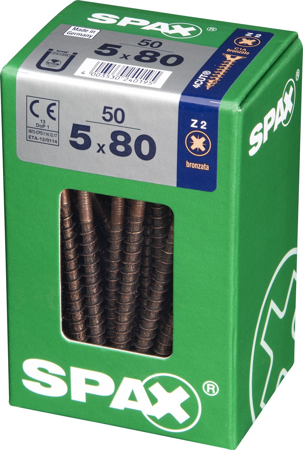 PLANA SPAX Z2 BRONCE L 50 UD.