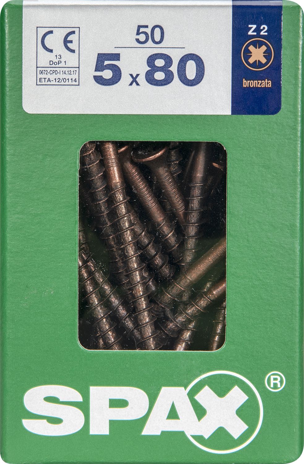 PLANA SPAX Z2 BRONCE L 50 UD.