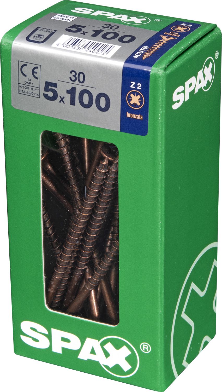 PLANA SPAX Z2 BRONCE L 30 UD.