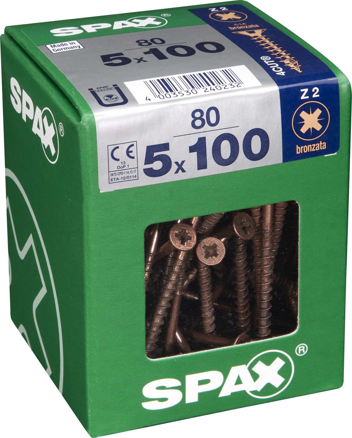 PLANA SPAX Z2 BRONCE XL 80 UD.