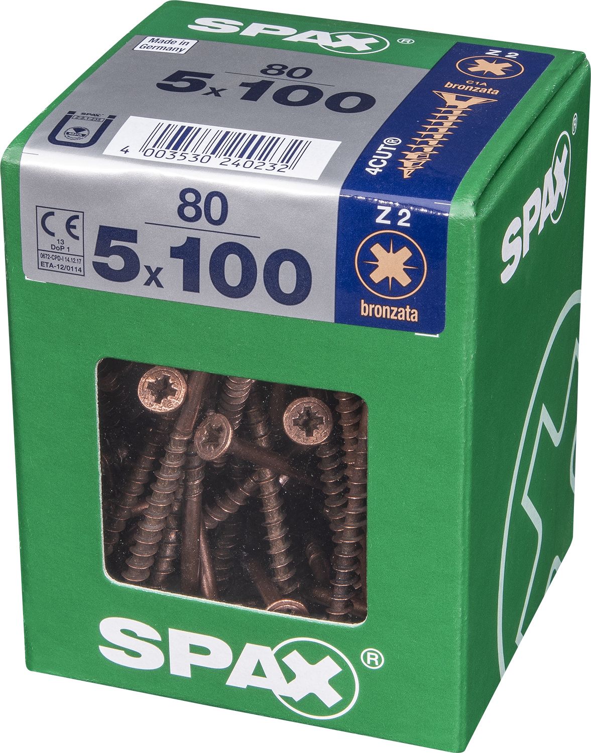 PLANA SPAX Z2 BRONCE XL 80 UD.