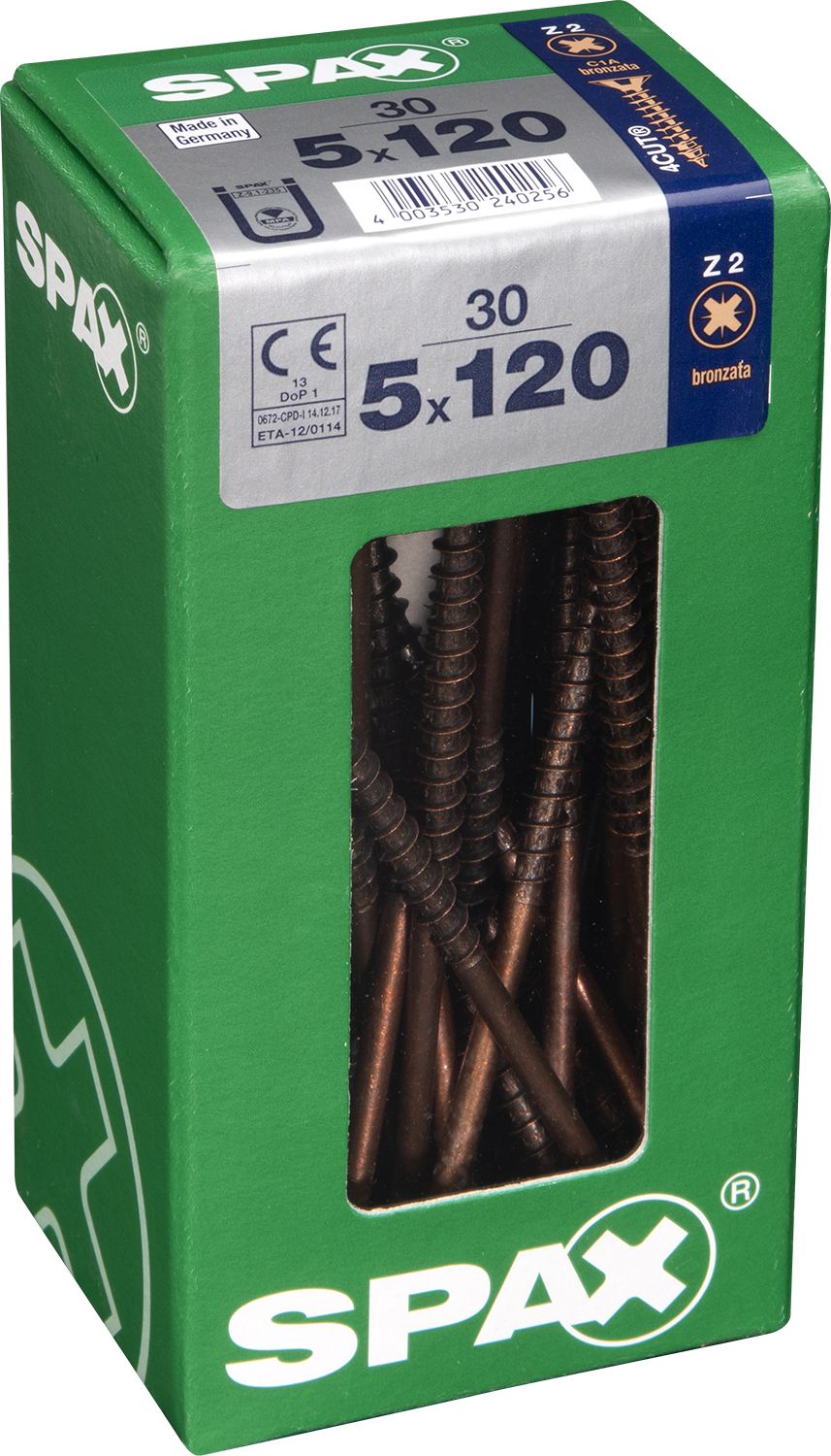 PLANA SPAX Z2 BRONCE L 30 UD.