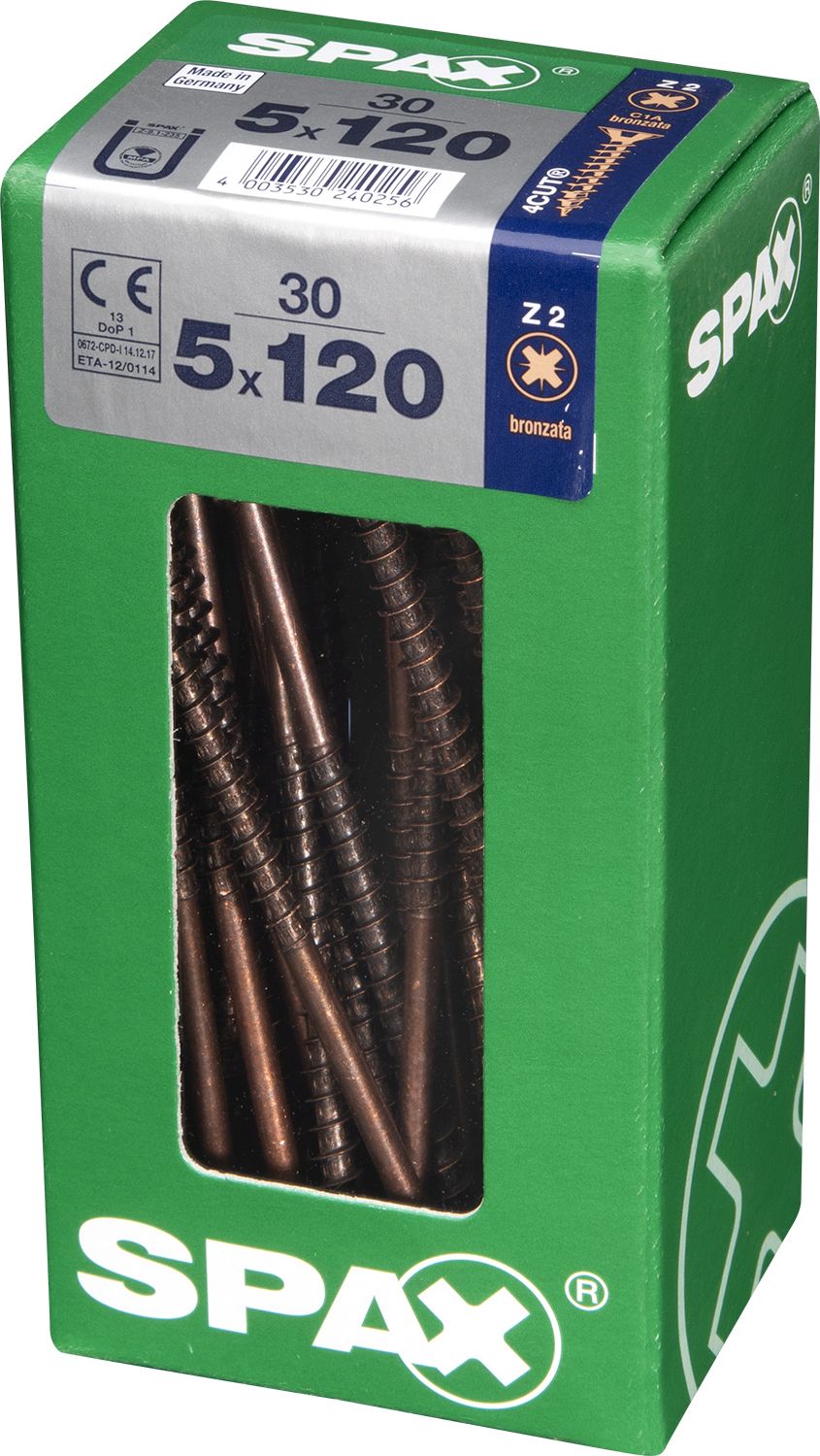 PLANA SPAX Z2 BRONCE L 30 UD.