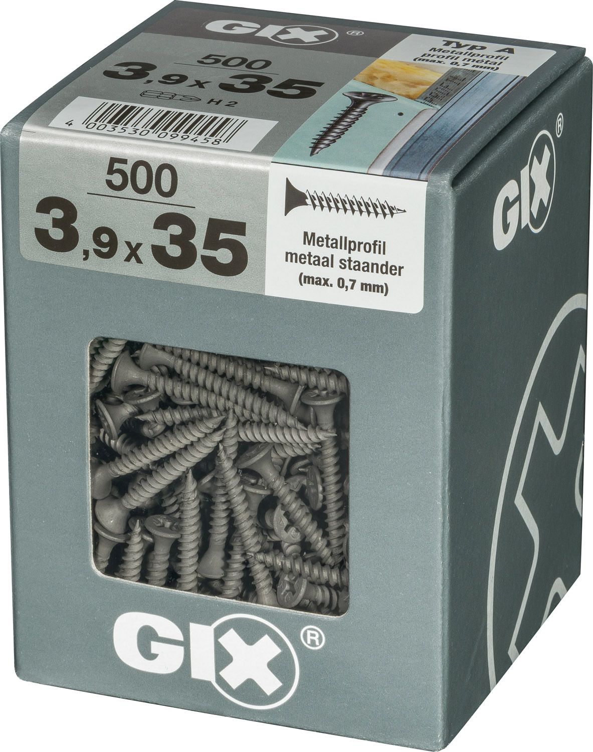 GIX A H2 ROSCA FINA FOSFATADO XL 500 UD.