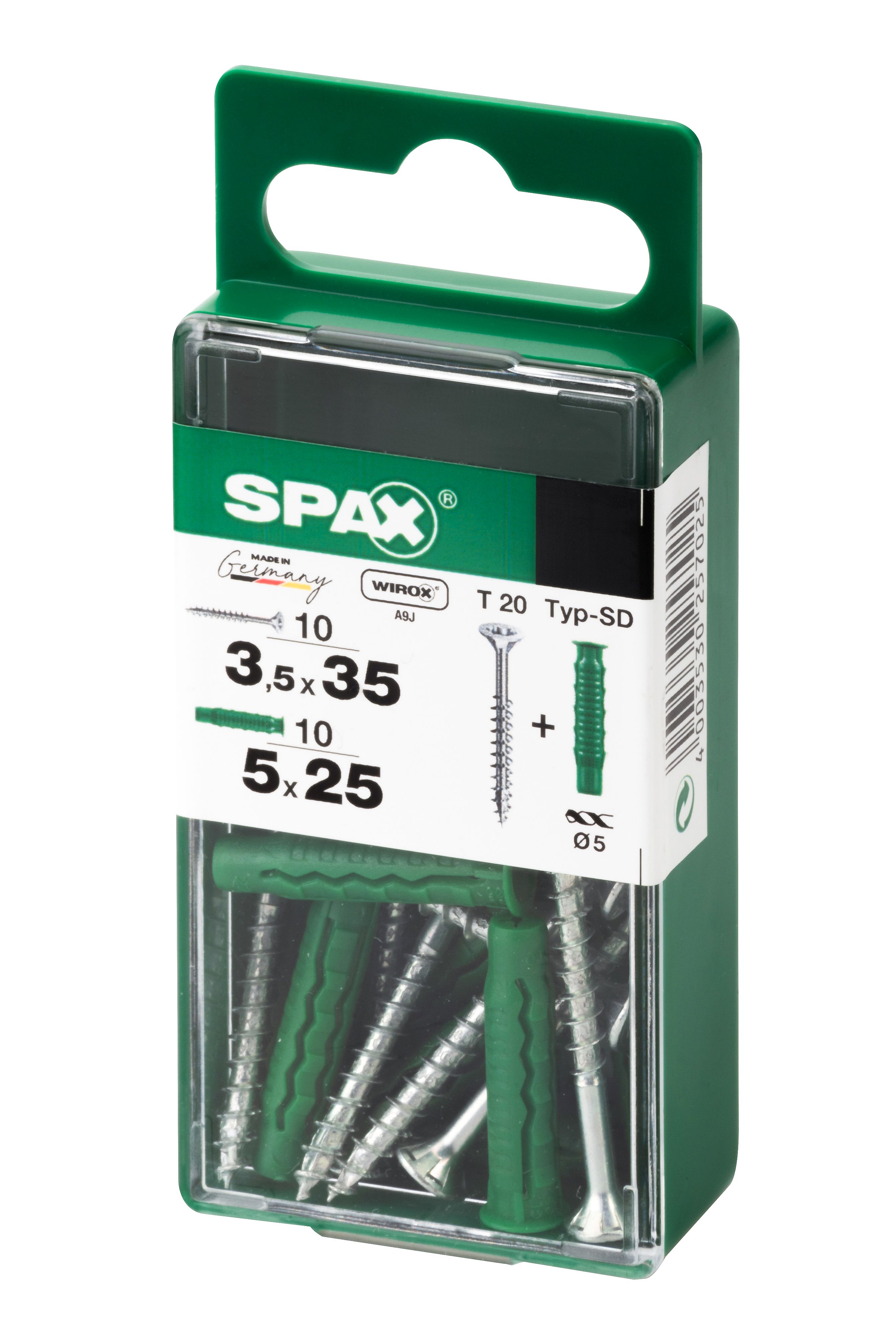 PLANA SPAX T-STAR PLUS T20 WIROX+ TACO SPAX TIPO SD S 10 +10 UD.