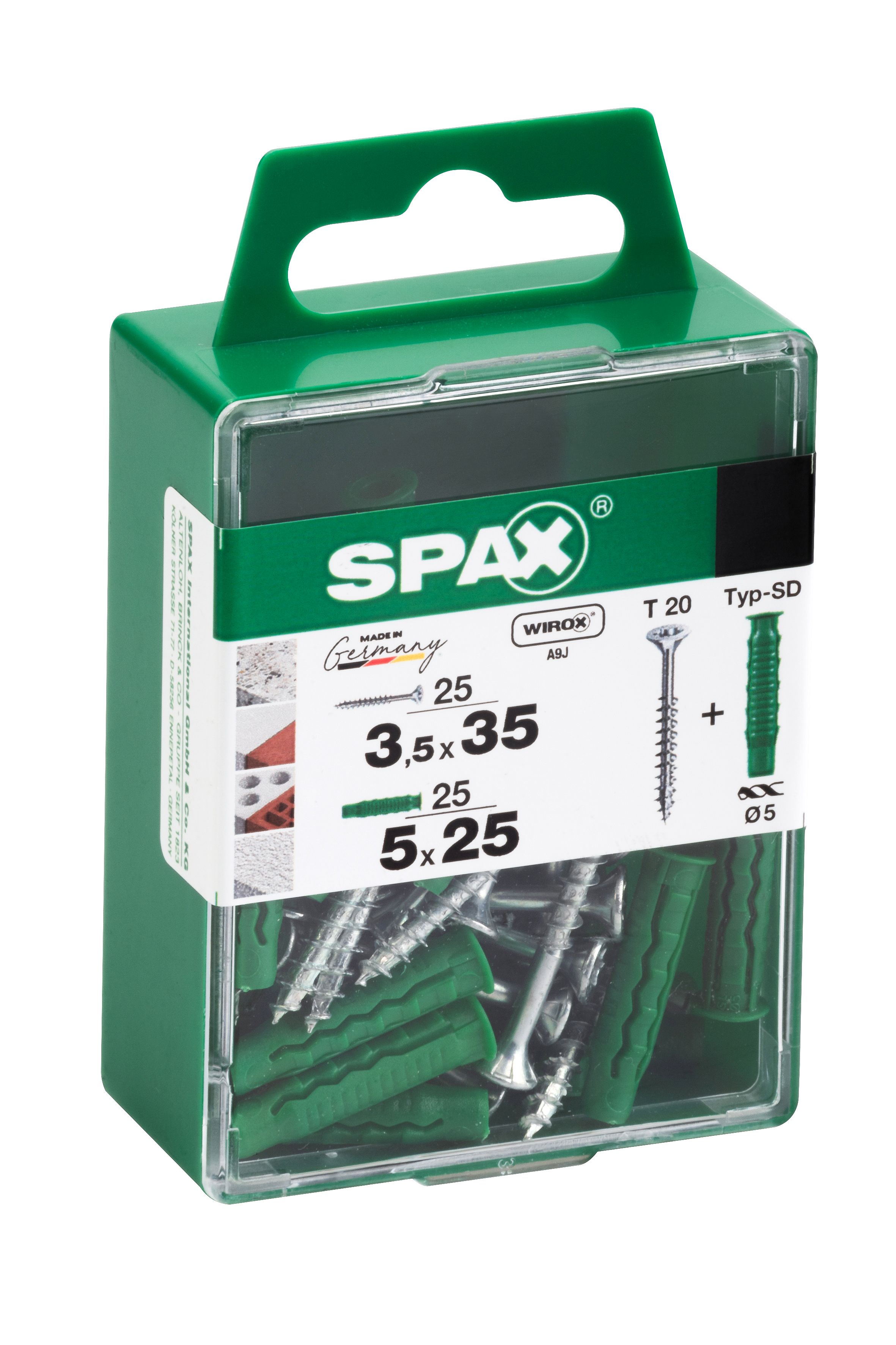 PLANA SPAX T-STAR PLUS T20 WIROX+ TACO SPAX TIPO SD M 25+25 UD.