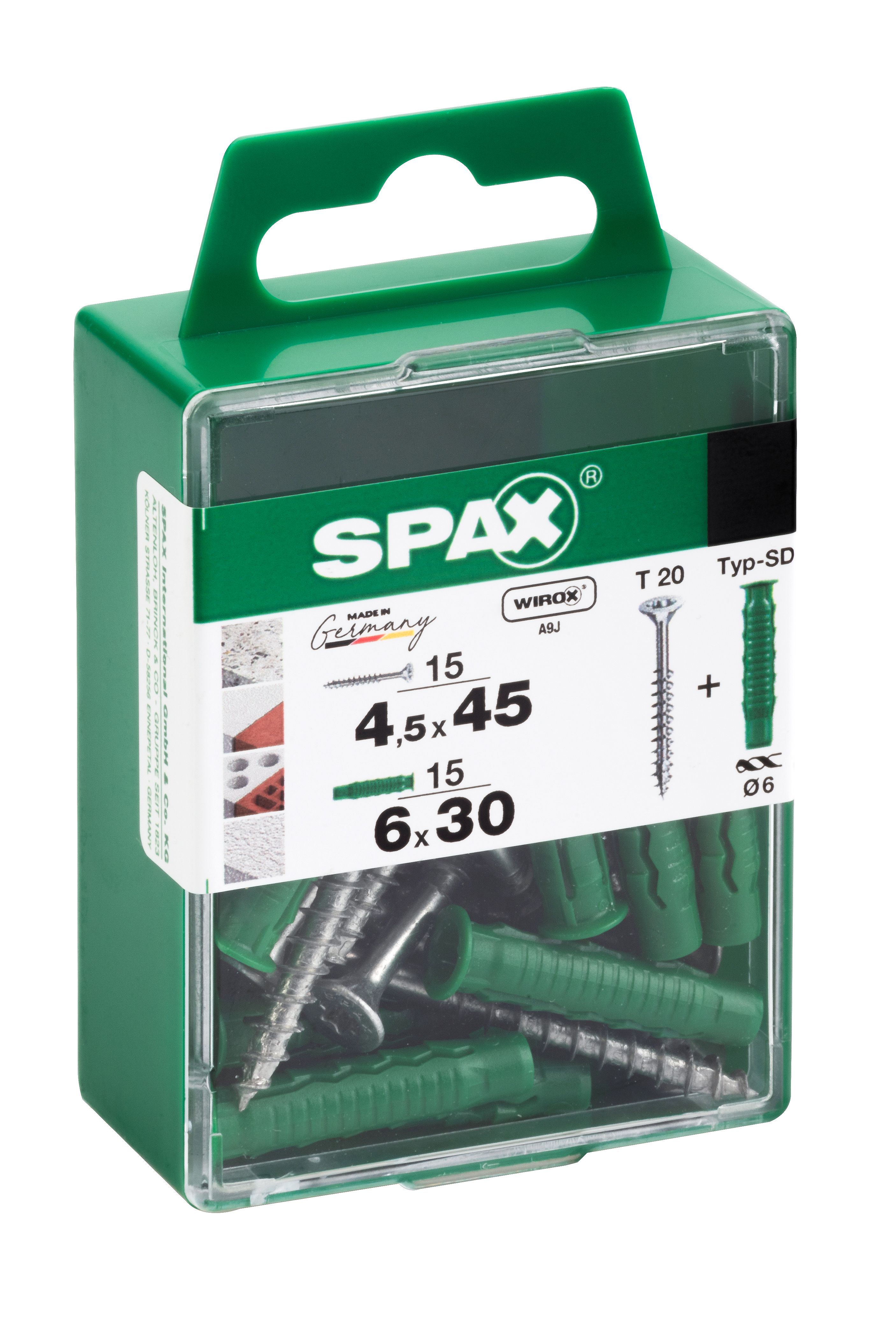 PLANA SPAX T-STAR PLUS T20 WIROX+ TACO SPAX TIPO SD M 15 +15 UD.