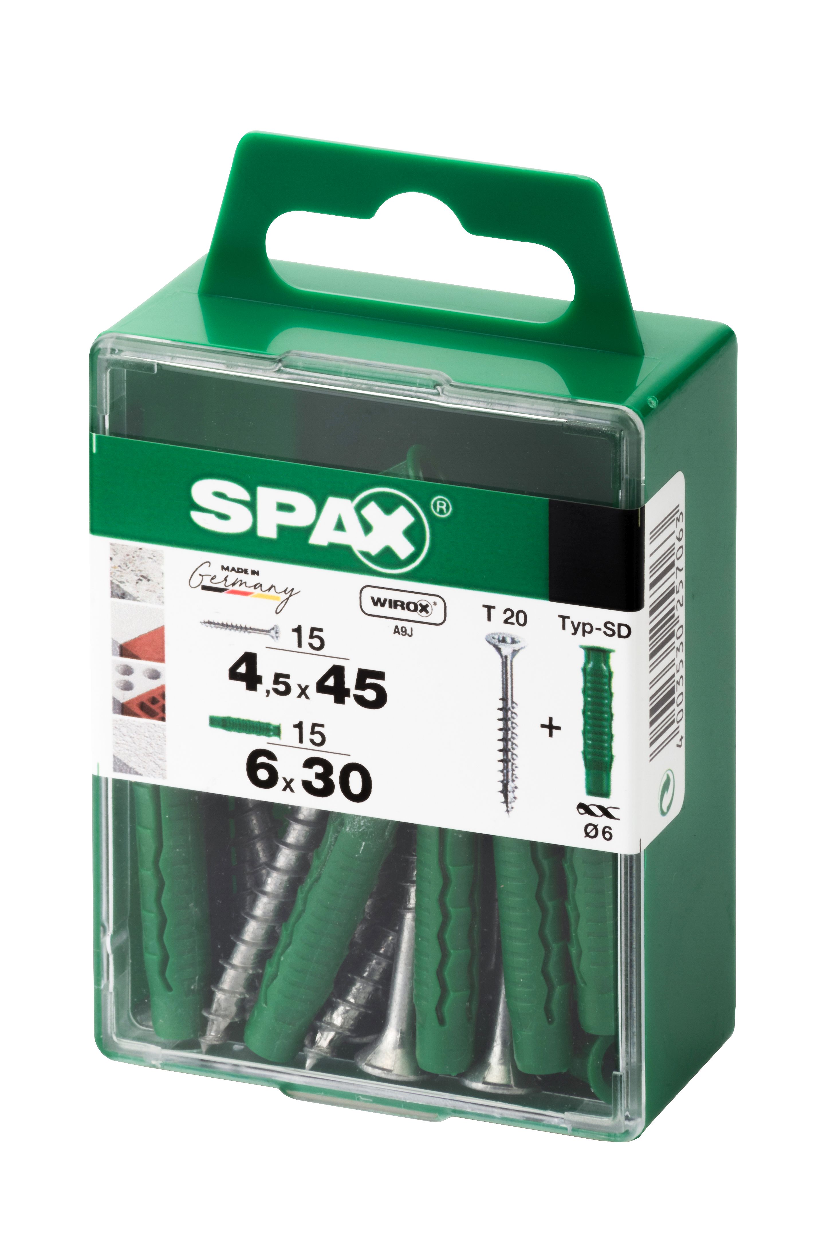 PLANA SPAX T-STAR PLUS T20 WIROX+ TACO SPAX TIPO SD M 15 +15 UD.