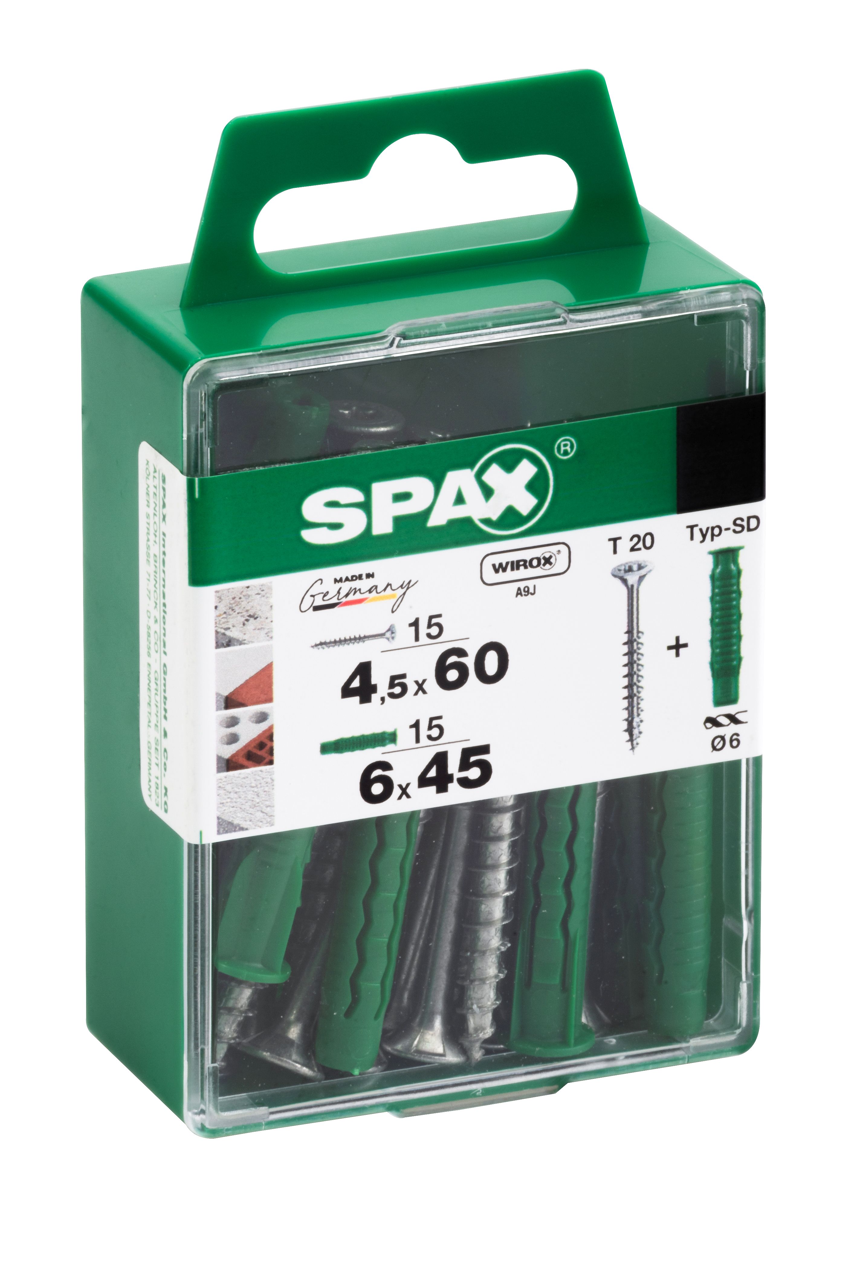 PLANA SPAX T-STAR PLUS T20 WIROX+ TACO SPAX TIPO SD M 15 +15 UD.