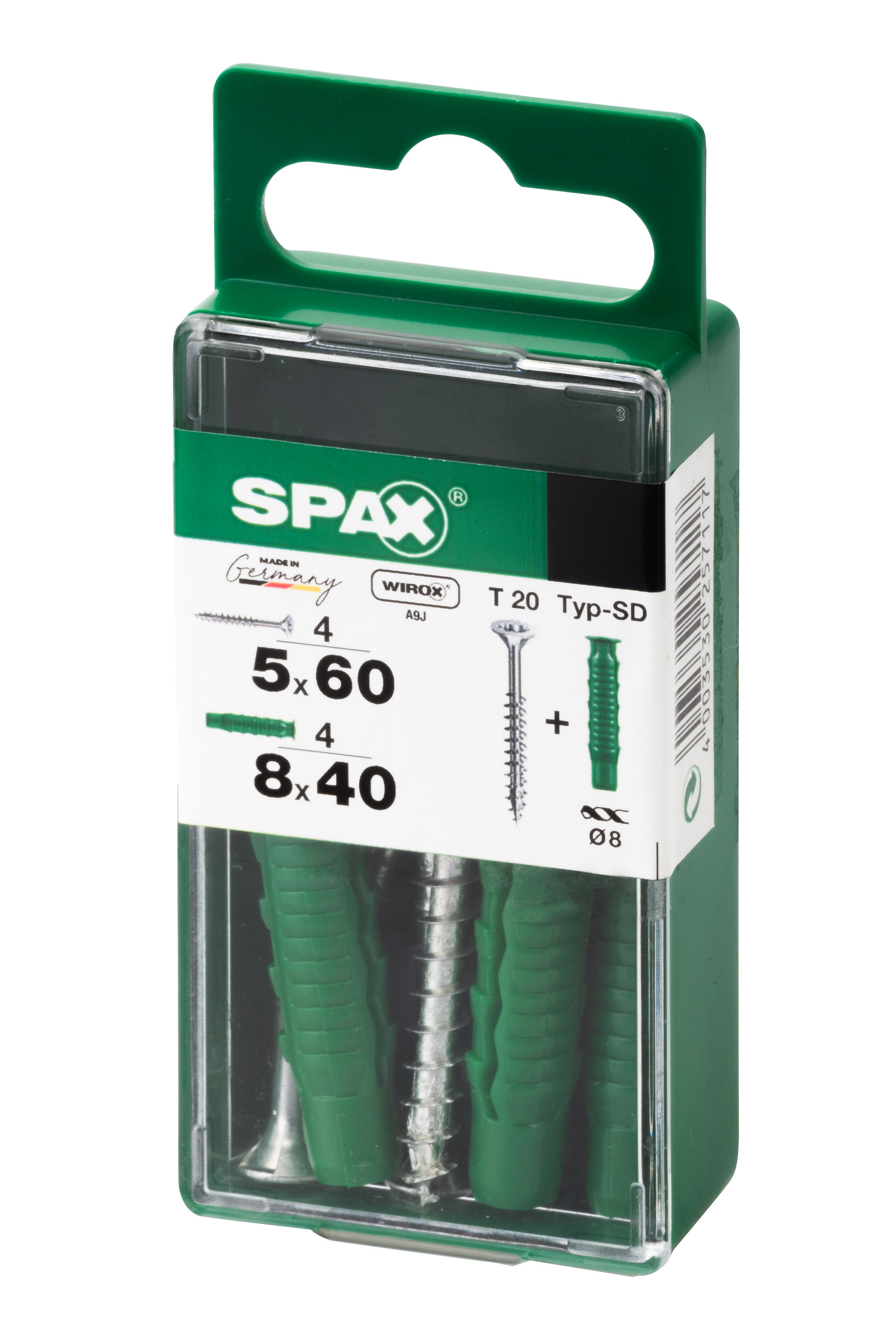 PLANA SPAX T-STAR PLUS T20 WIROX+ TACO SPAX TIPO SD S 4 +4 UD.