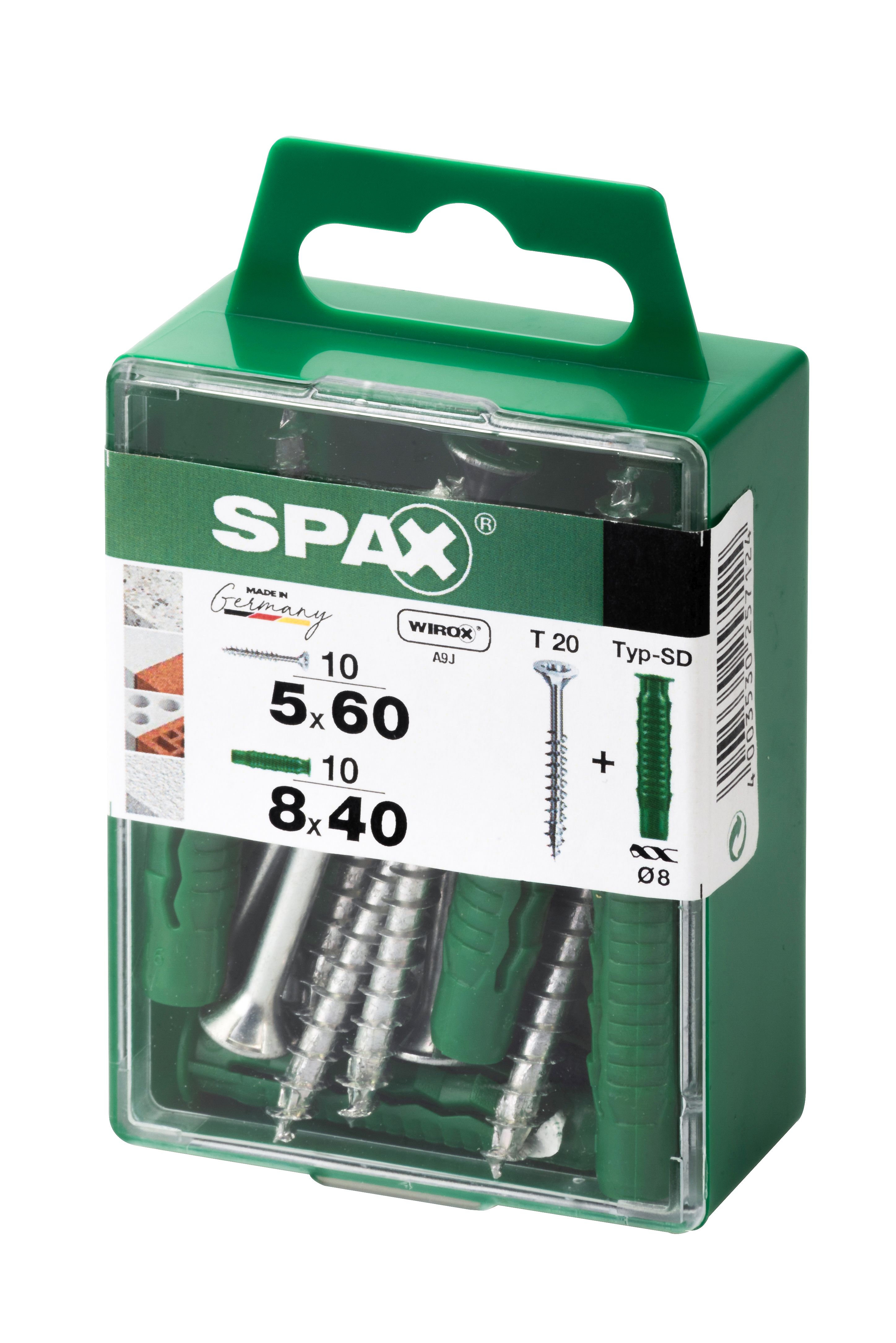 PLANA SPAX T-STAR PLUS T20 WIROX+ TACO SPAX TIPO SD M 10+10 UD.