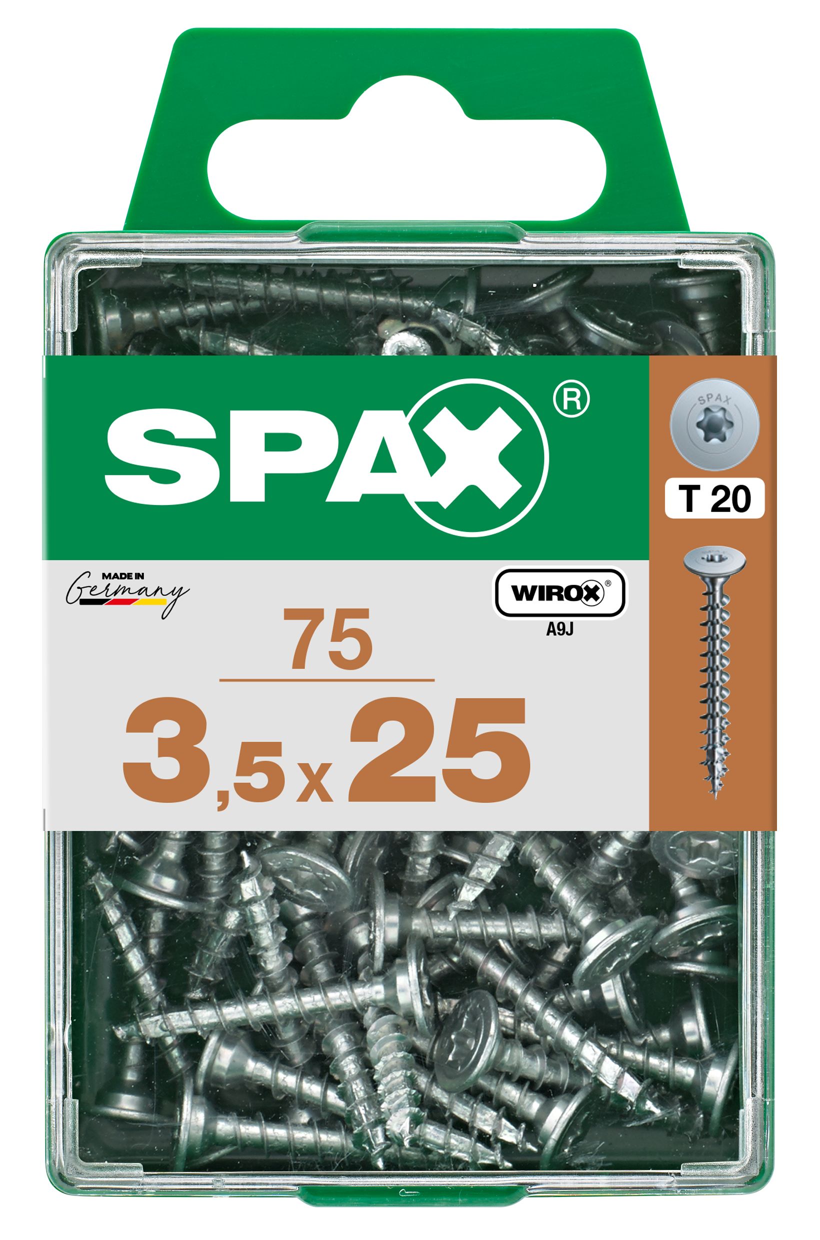 UNIÓN SPAX T-STAR PLUS T20 WIROX M 75 UD.