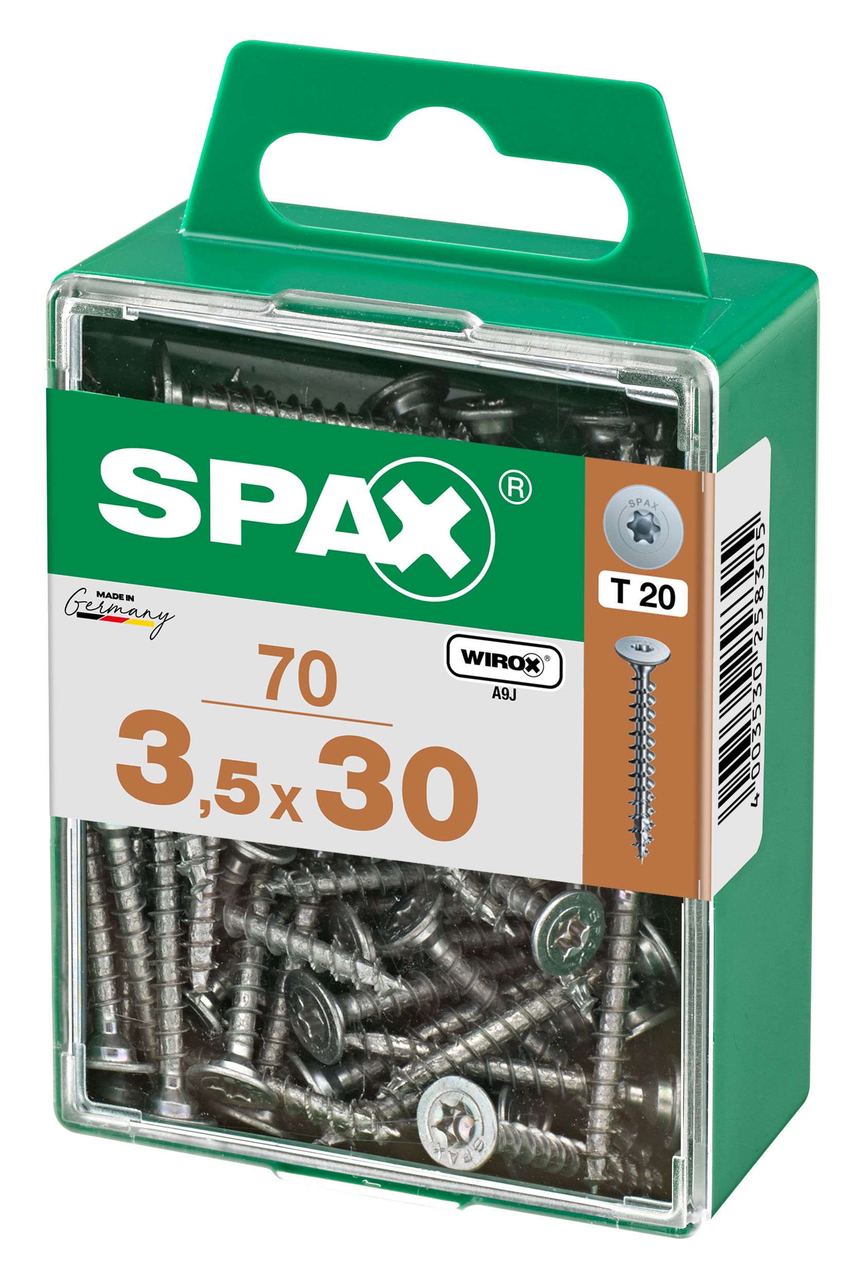 UNIÓN SPAX T-STAR PLUS T20 WIROX M 70 UD.