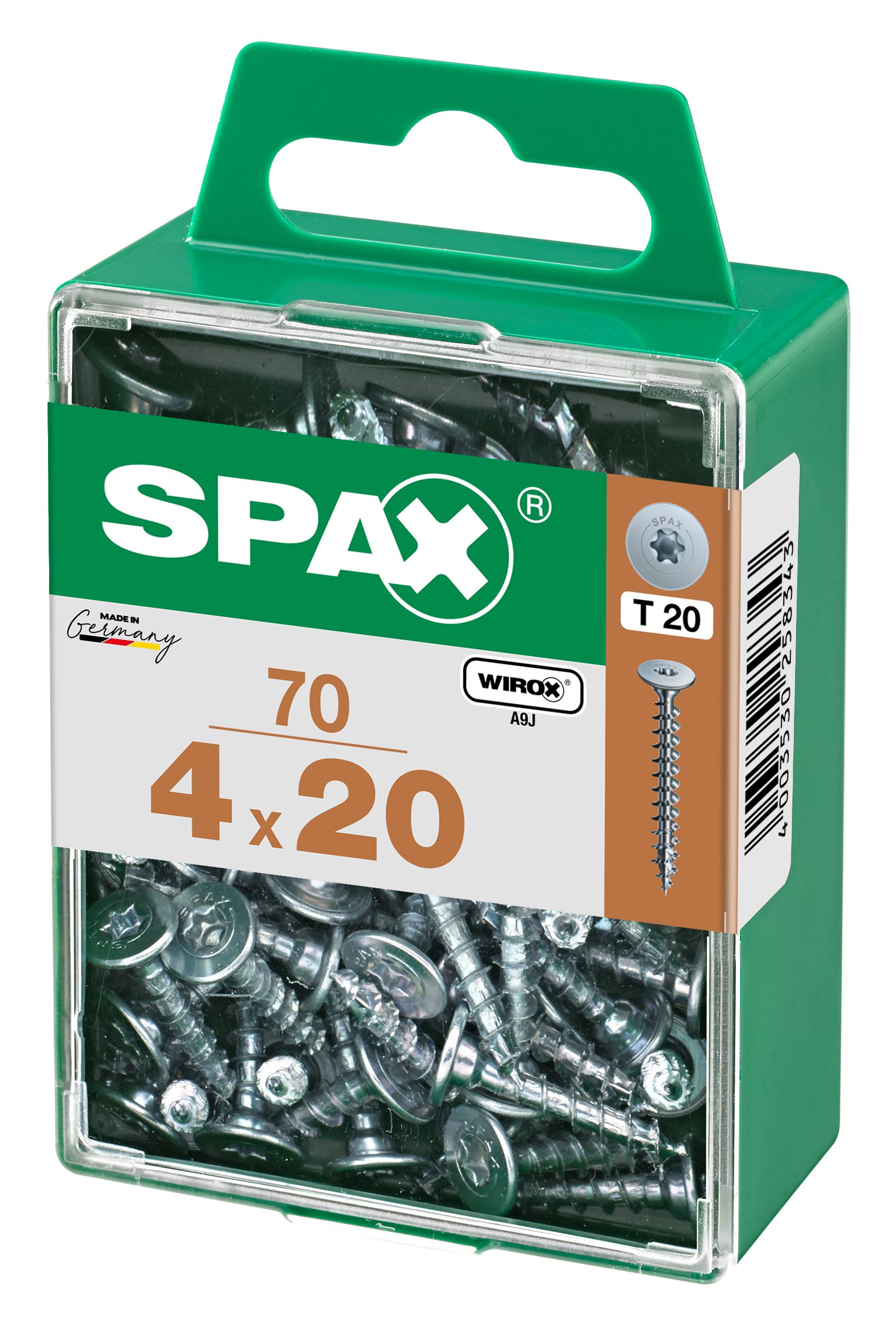 UNIÓN SPAX T-STAR PLUS T20 WIROX M 70 UD.