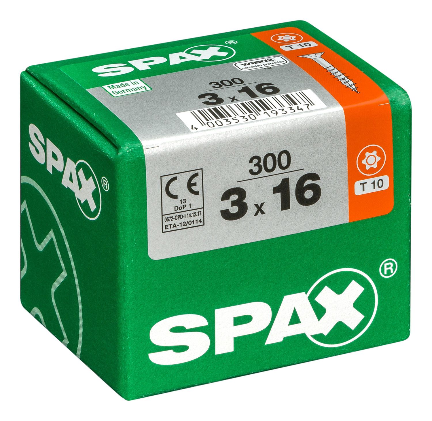 PLANA SPAX T-STAR PLUS T10 WIROX L 300 UD.