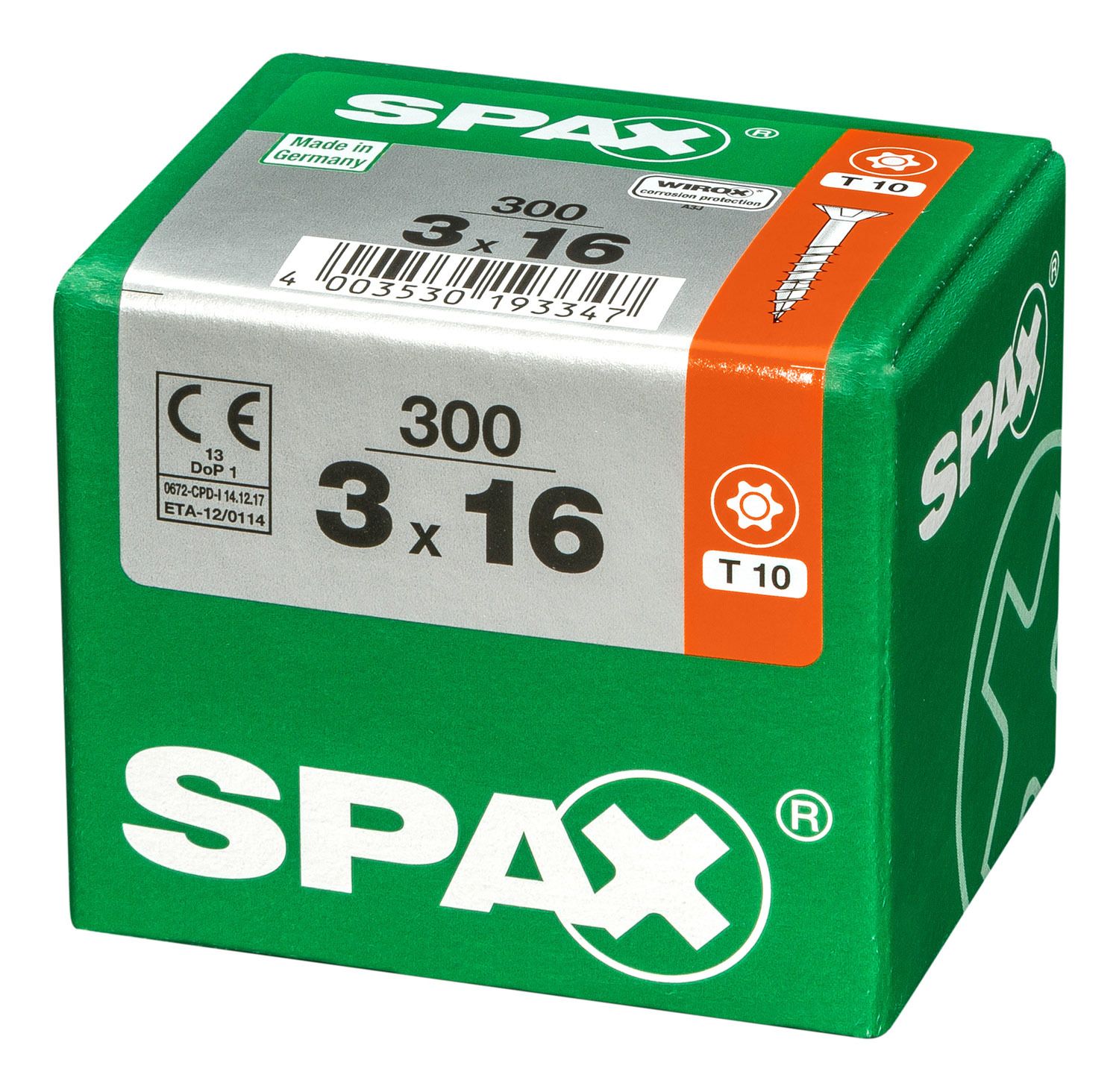 PLANA SPAX T-STAR PLUS T10 WIROX L 300 UD.