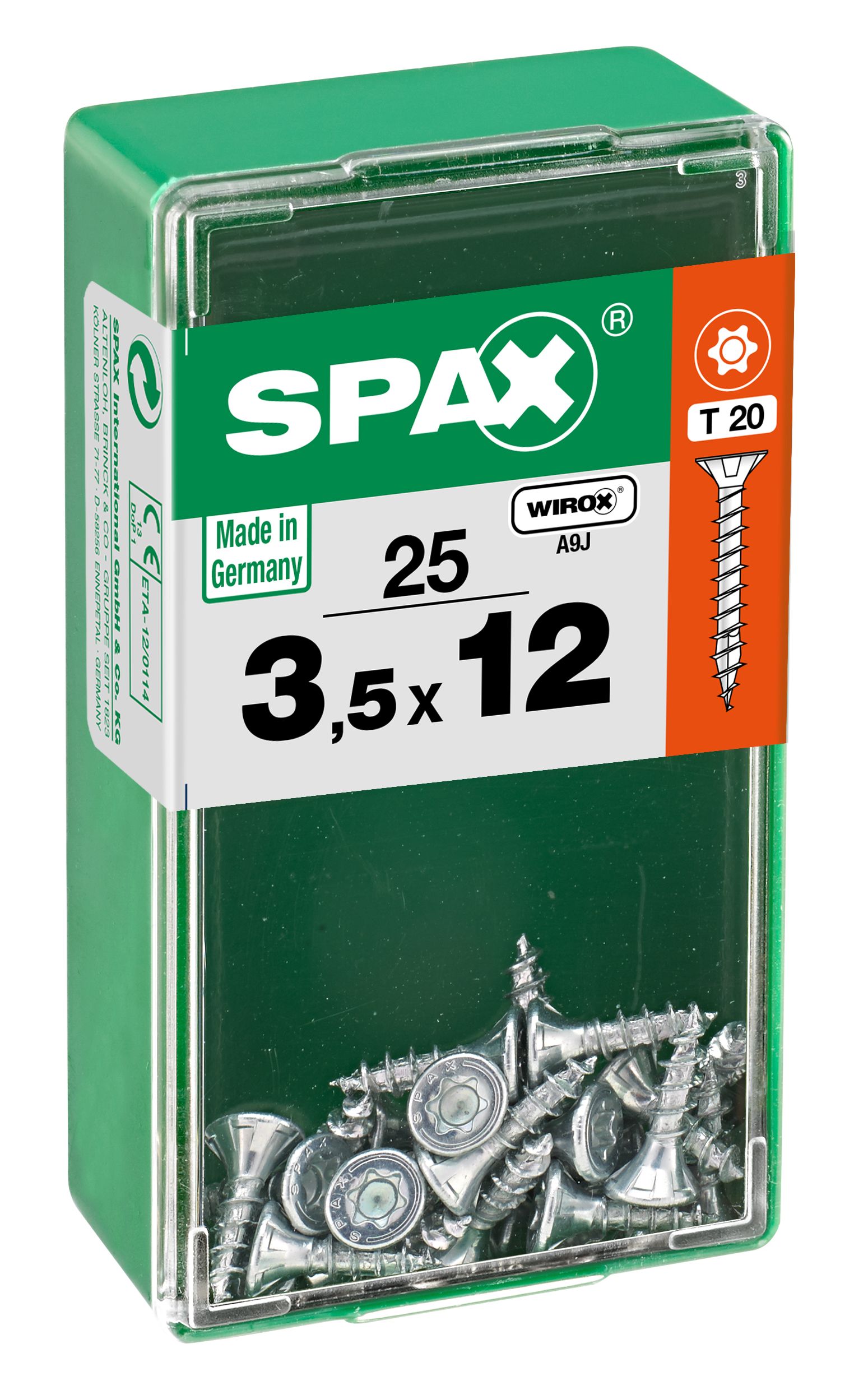 PLANA SPAX T-STAR PLUS T20 WIROX S 25 UD.