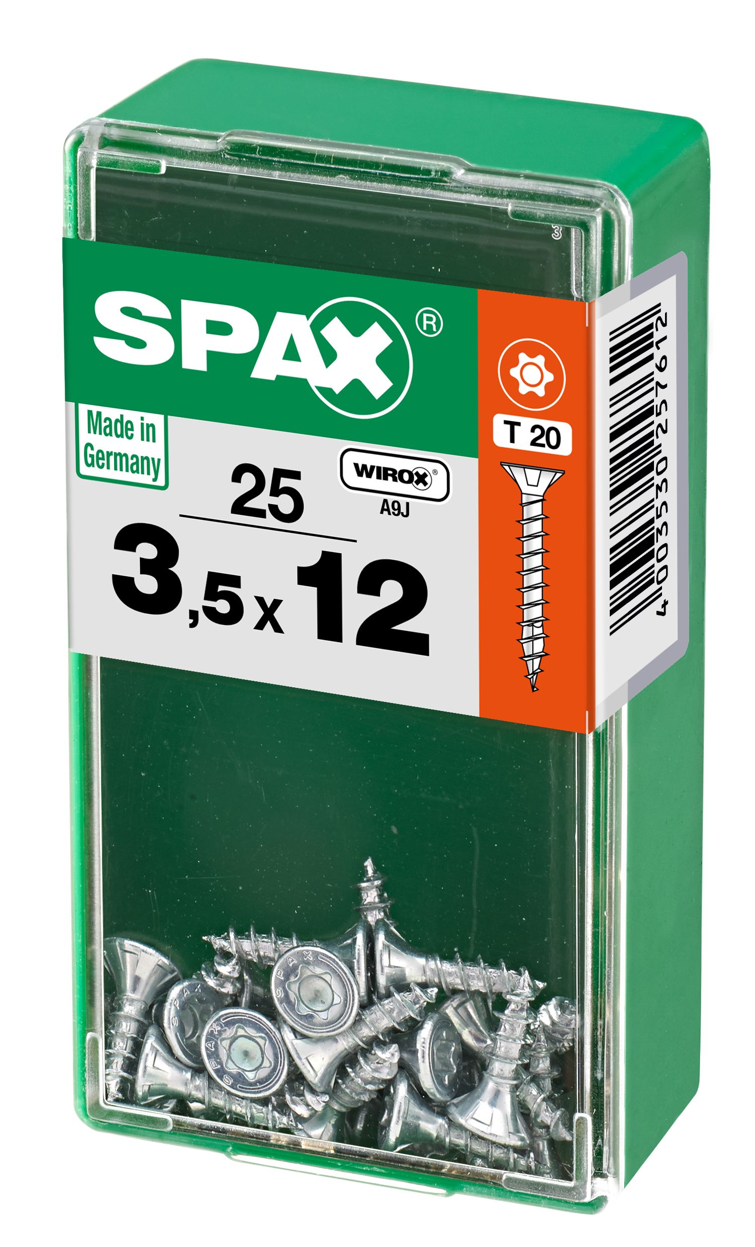 PLANA SPAX T-STAR PLUS T20 WIROX S 25 UD.