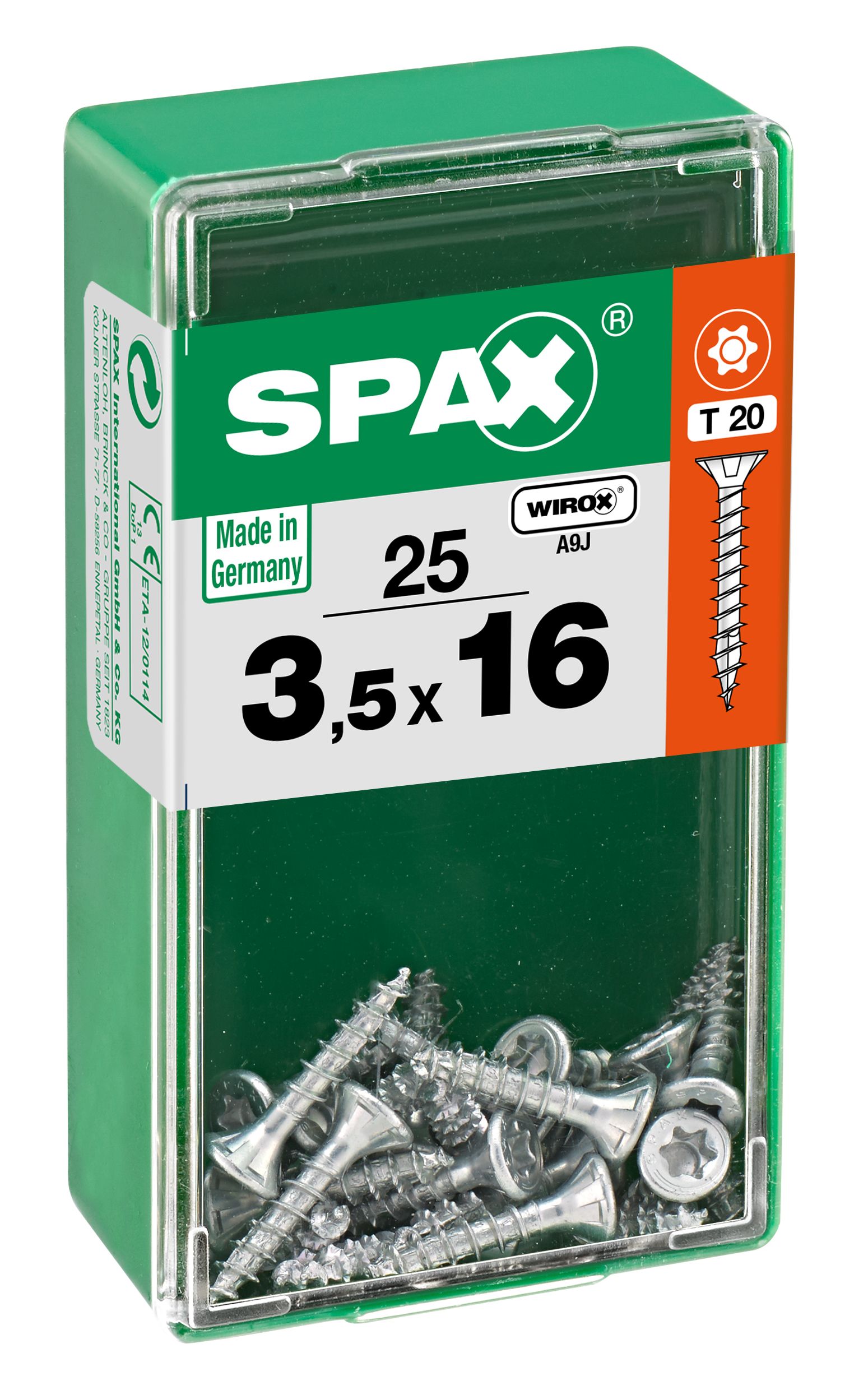 PLANA SPAX T-STAR PLUS T20 WIROX S 25 UD.