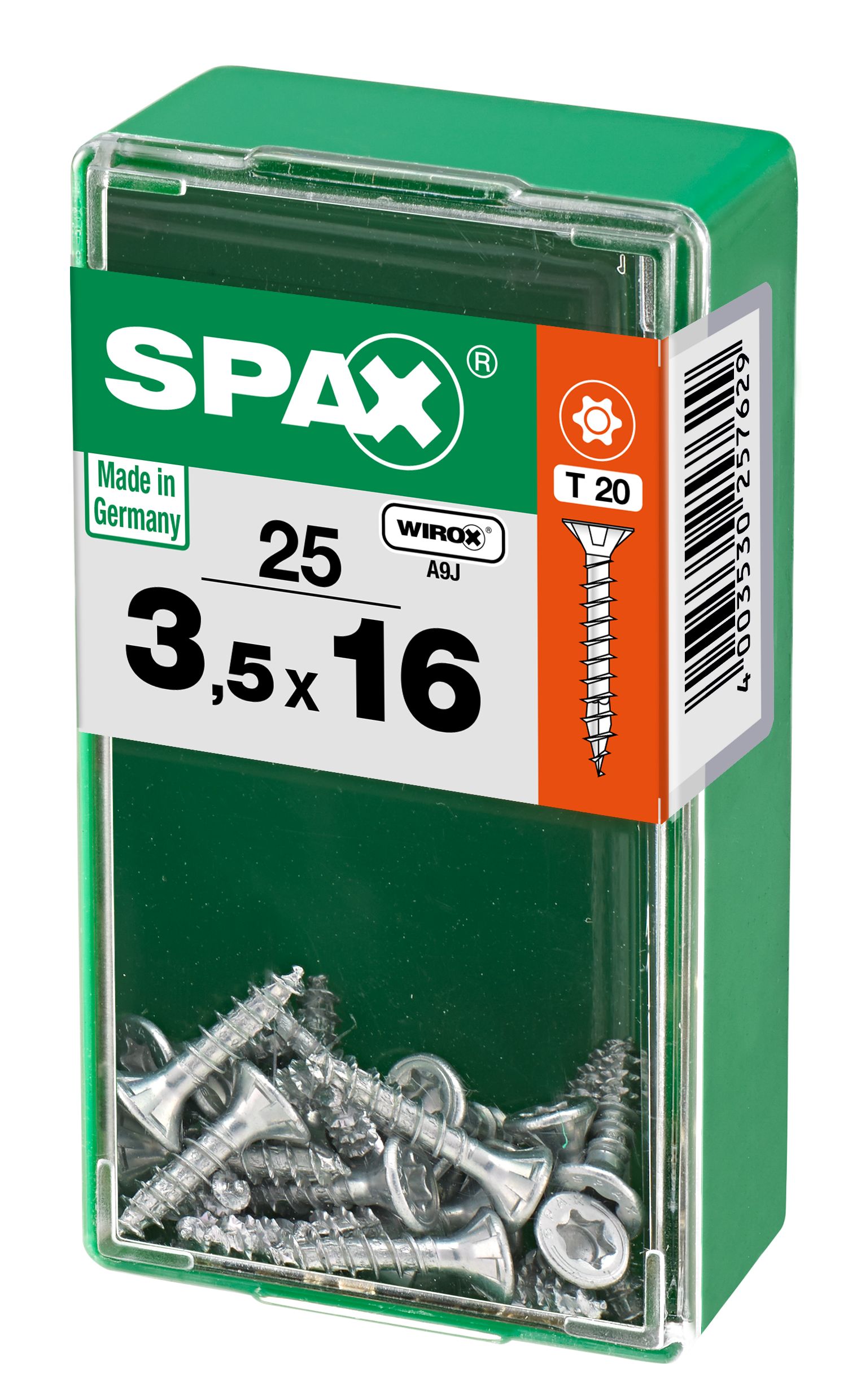 PLANA SPAX T-STAR PLUS T20 WIROX S 25 UD.