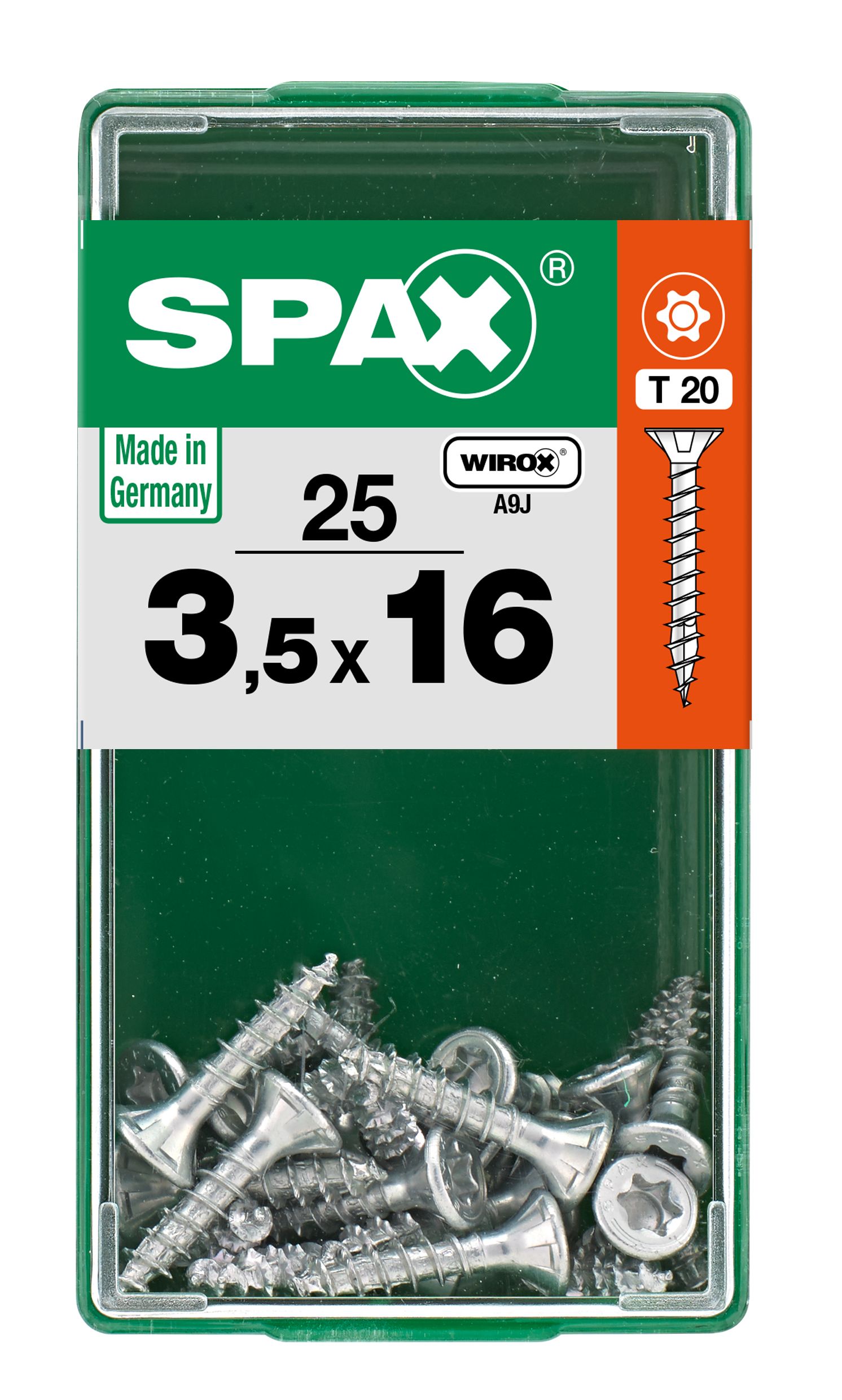 PLANA SPAX T-STAR PLUS T20 WIROX S 25 UD.