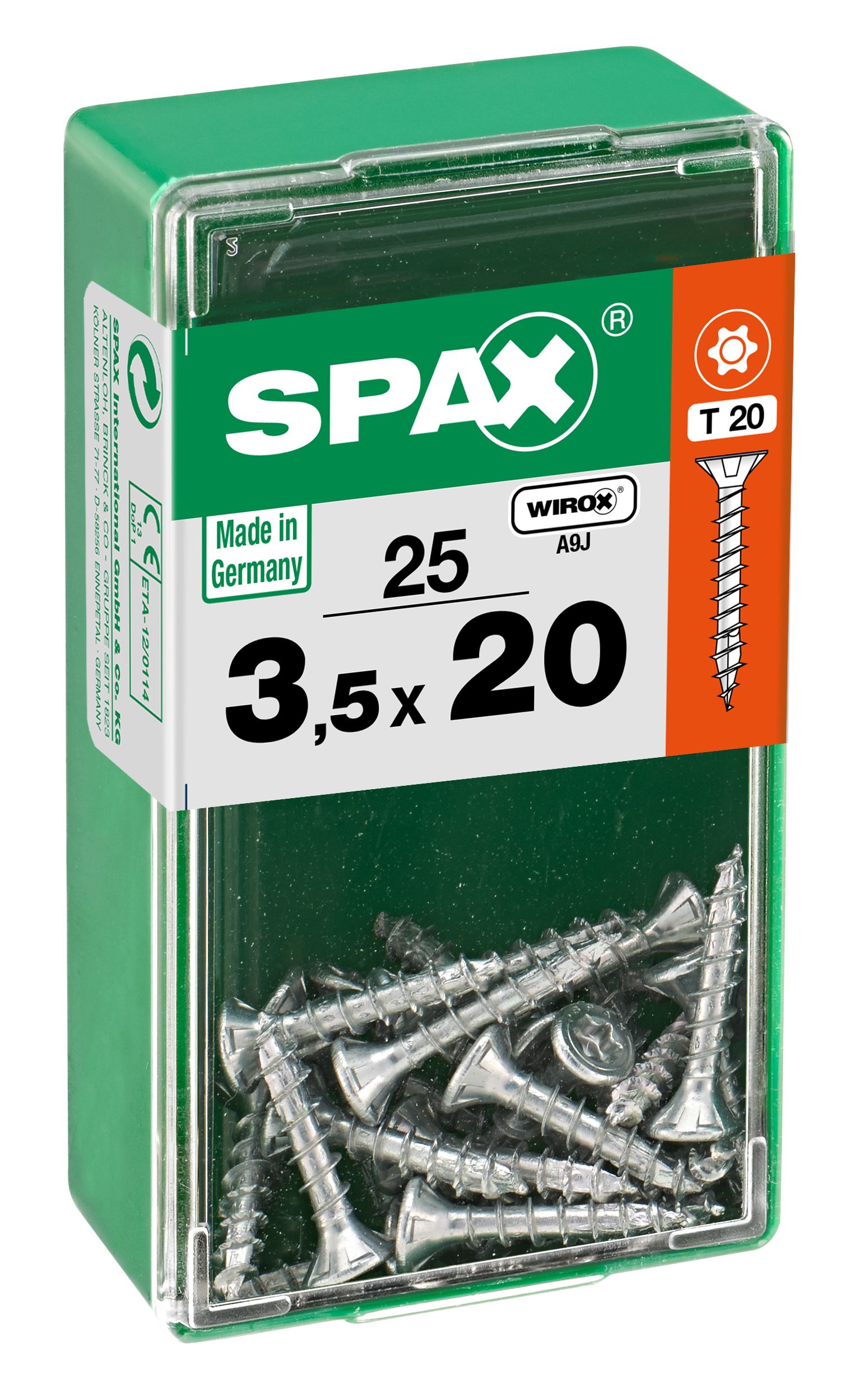 PLANA SPAX T-STAR PLUS T20 WIROX S 25 UD.