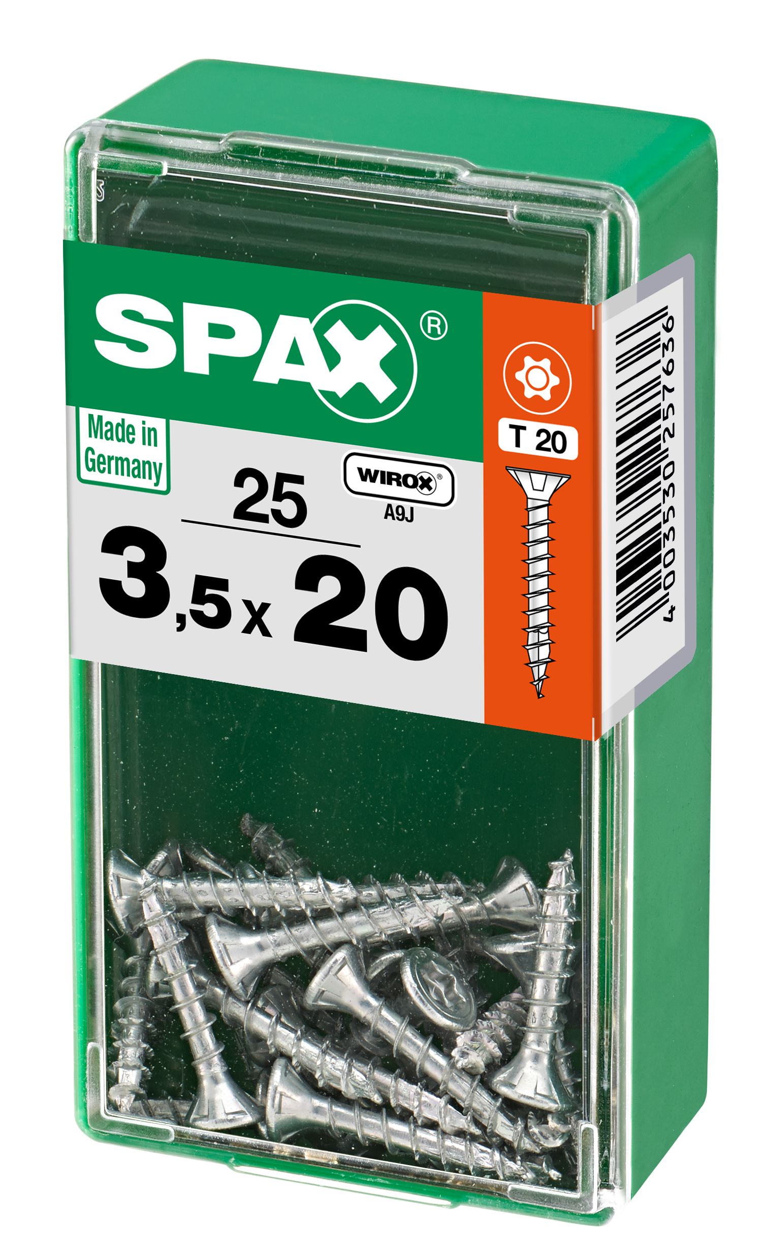 PLANA SPAX T-STAR PLUS T20 WIROX S 25 UD.