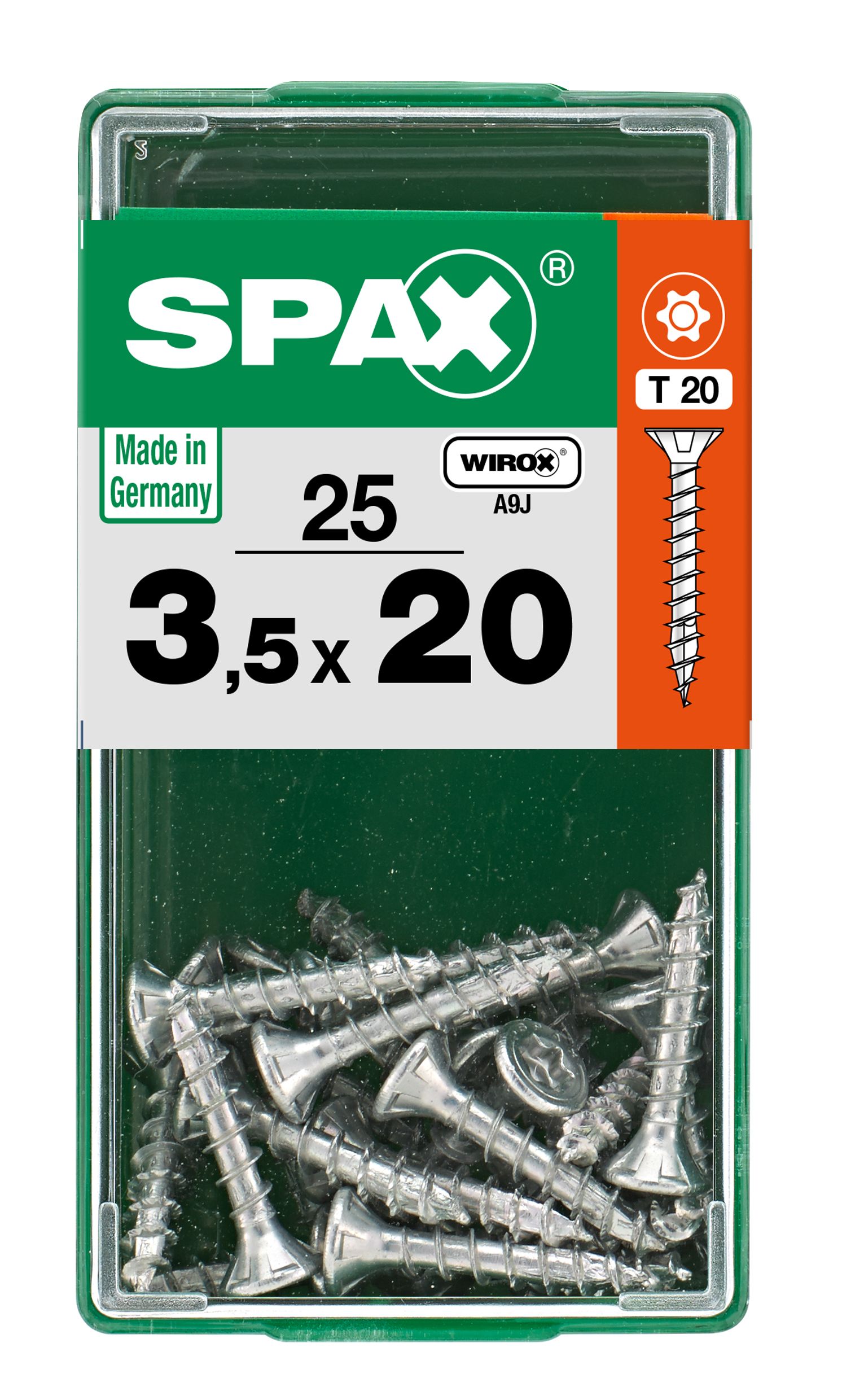 PLANA SPAX T-STAR PLUS T20 WIROX S 25 UD.
