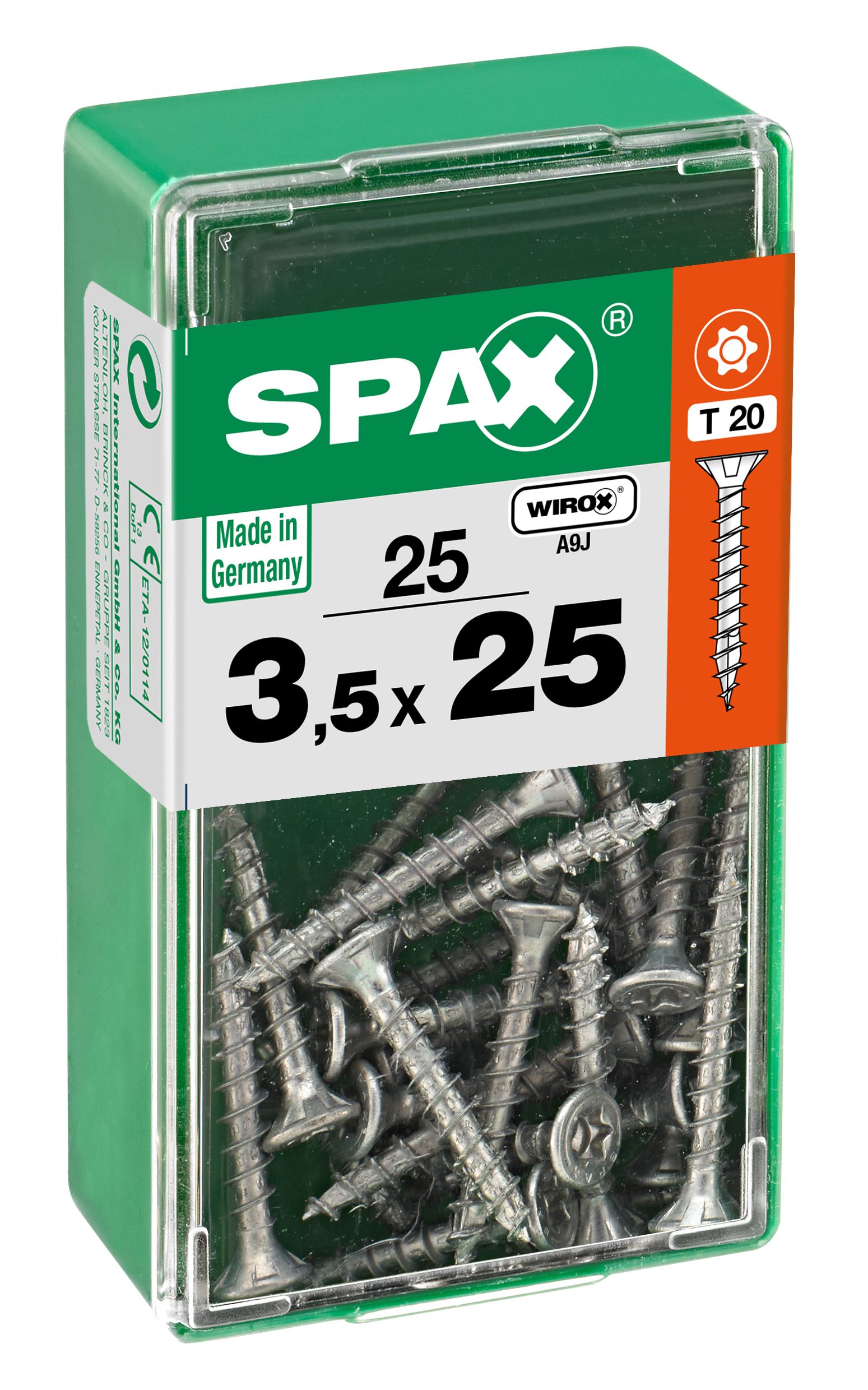 PLANA SPAX T-STAR PLUS T20 WIROX S 25 UD.