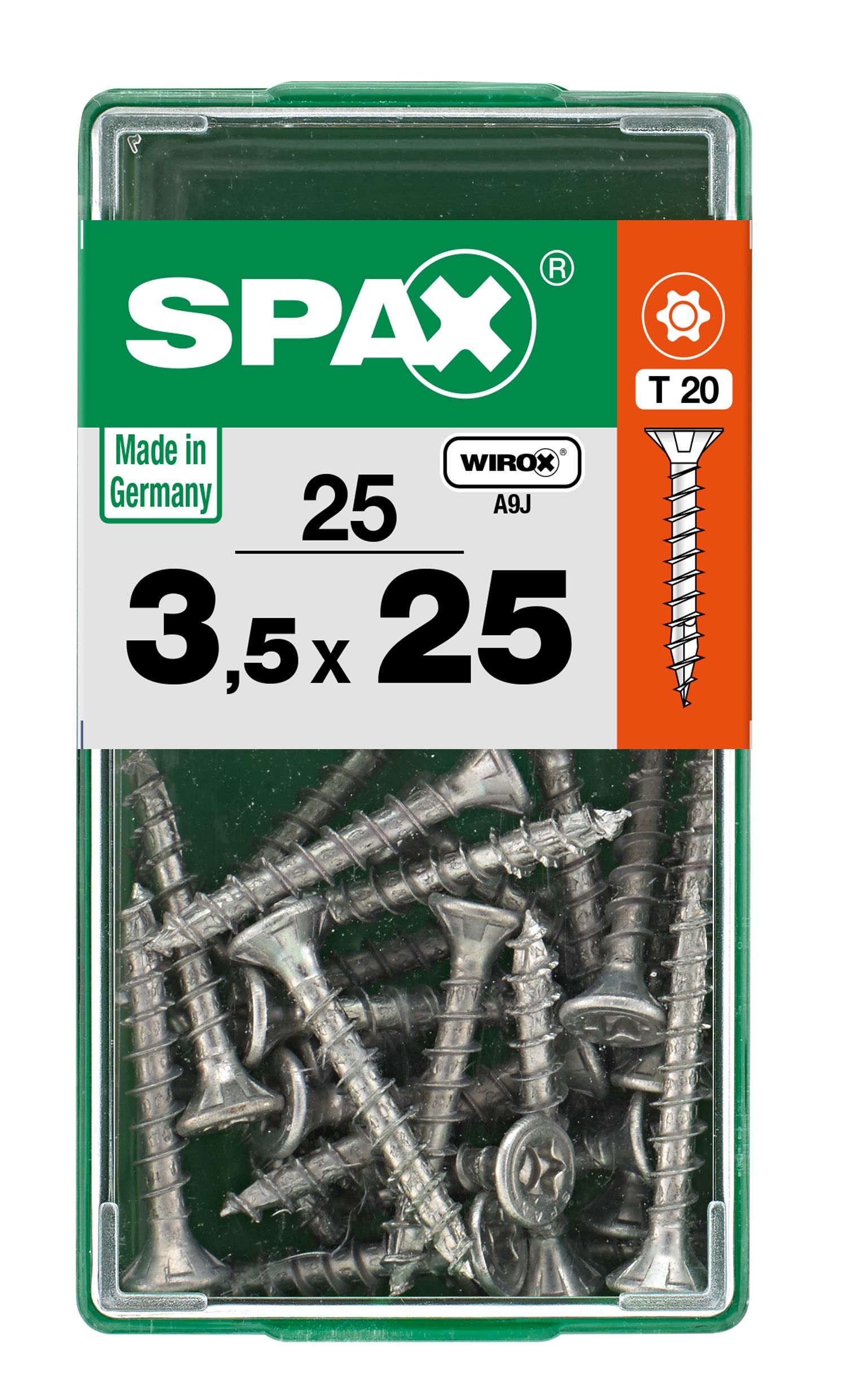 PLANA SPAX T-STAR PLUS T20 WIROX S 25 UD.