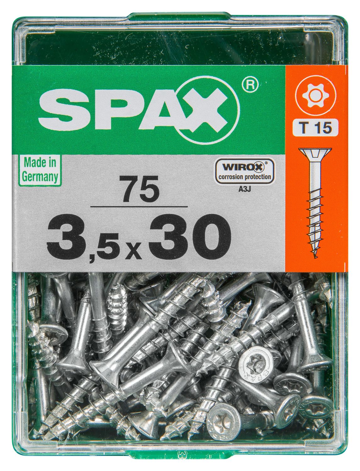 PLANA SPAX T-STAR PLUS T20 WIROX M 75 UD.