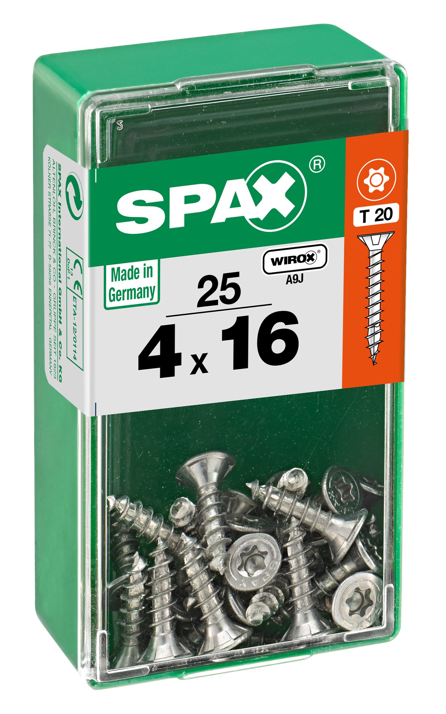 PLANA SPAX T-STAR PLUS T20 WIROX S 25 UD.