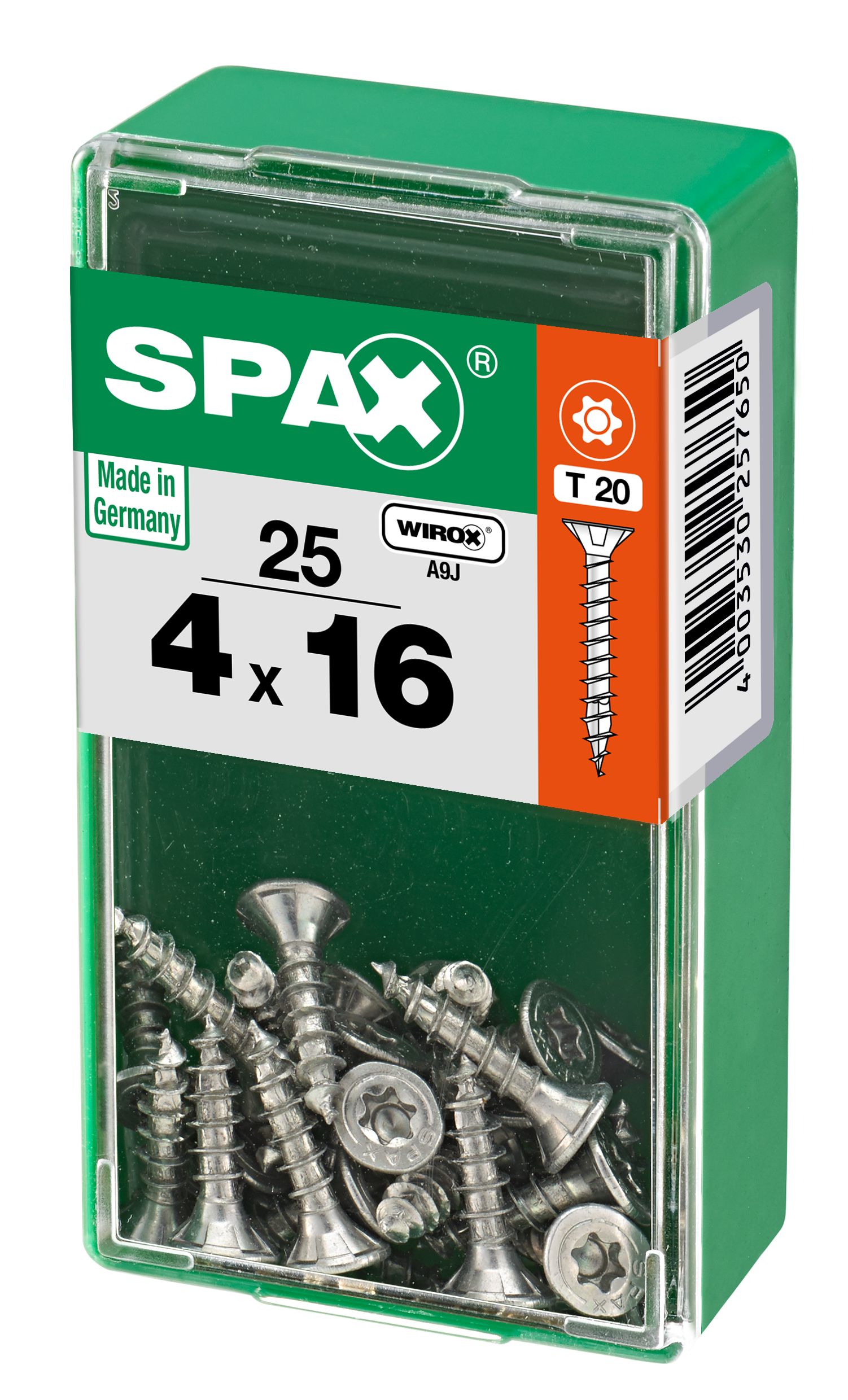 PLANA SPAX T-STAR PLUS T20 WIROX S 25 UD.