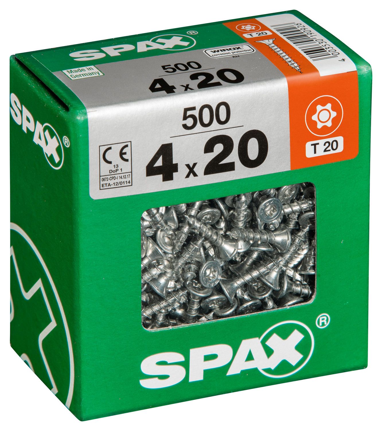PLANA SPAX T-STAR PLUS T20 WIROX XXL 500 UD.