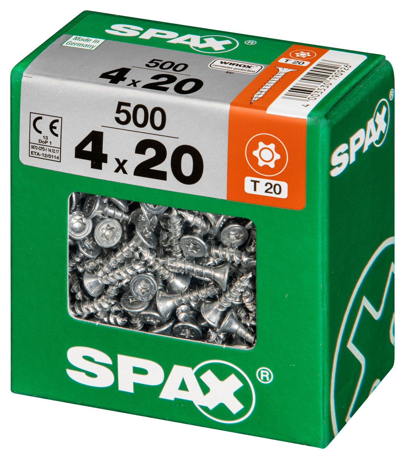 PLANA SPAX T-STAR PLUS T20 WIROX XXL 500 UD.