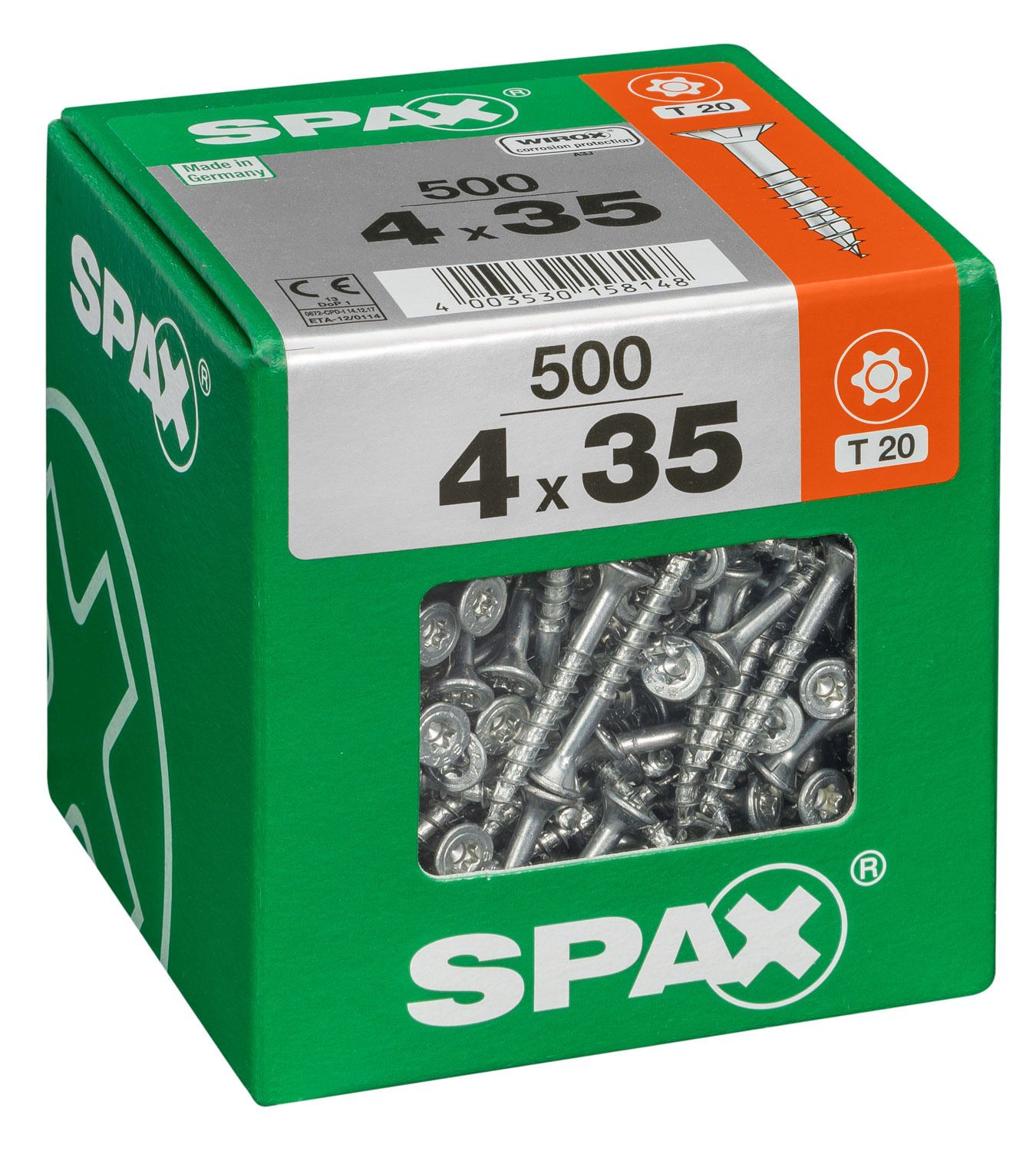 PLANA SPAX T-STAR PLUS T20 WIROX XXL 500 UD.