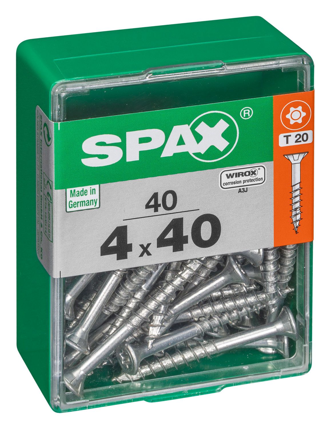 PLANA SPAX T-STAR PLUS T20 WIROX M 40 UD.