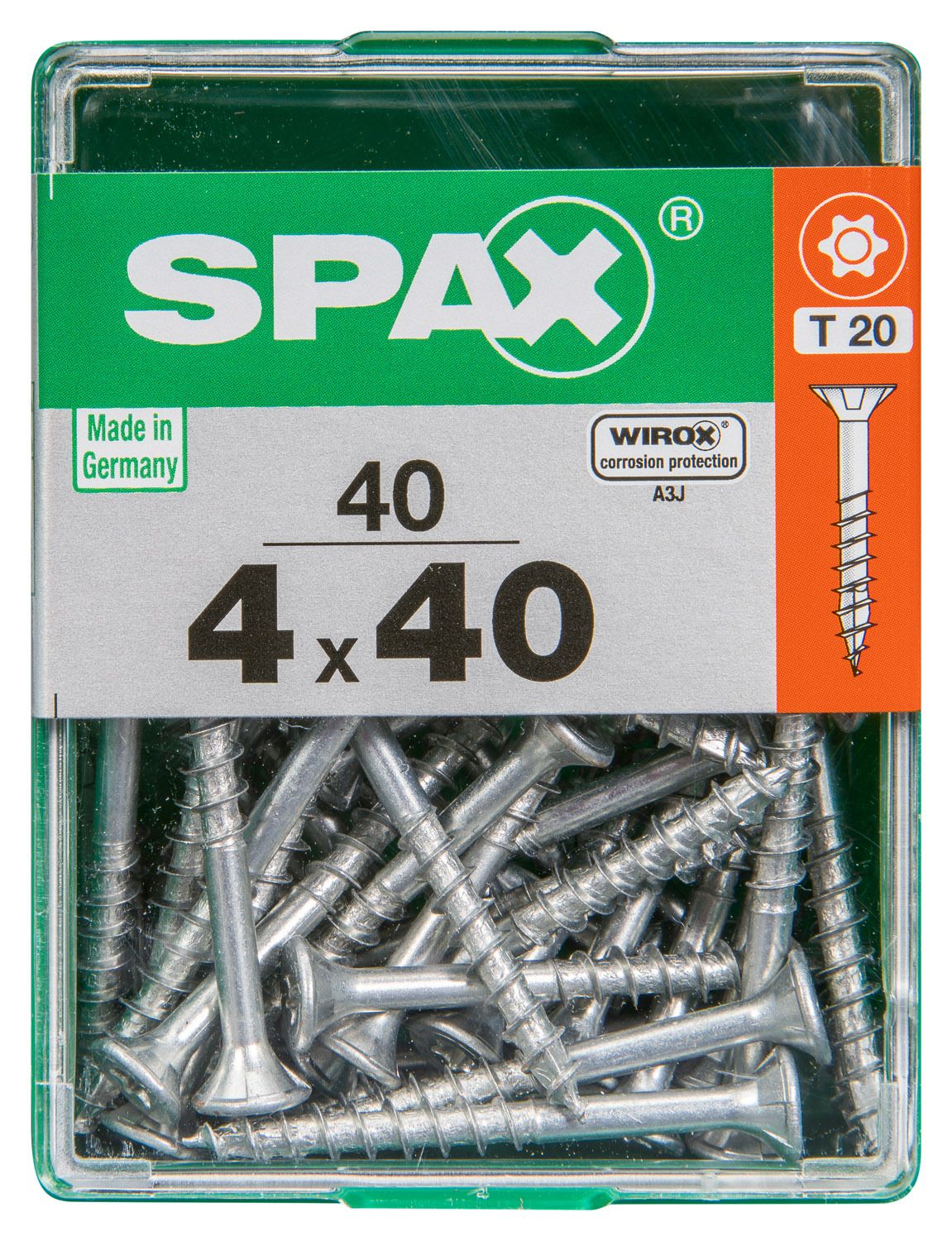 PLANA SPAX T-STAR PLUS T20 WIROX M 40 UD.