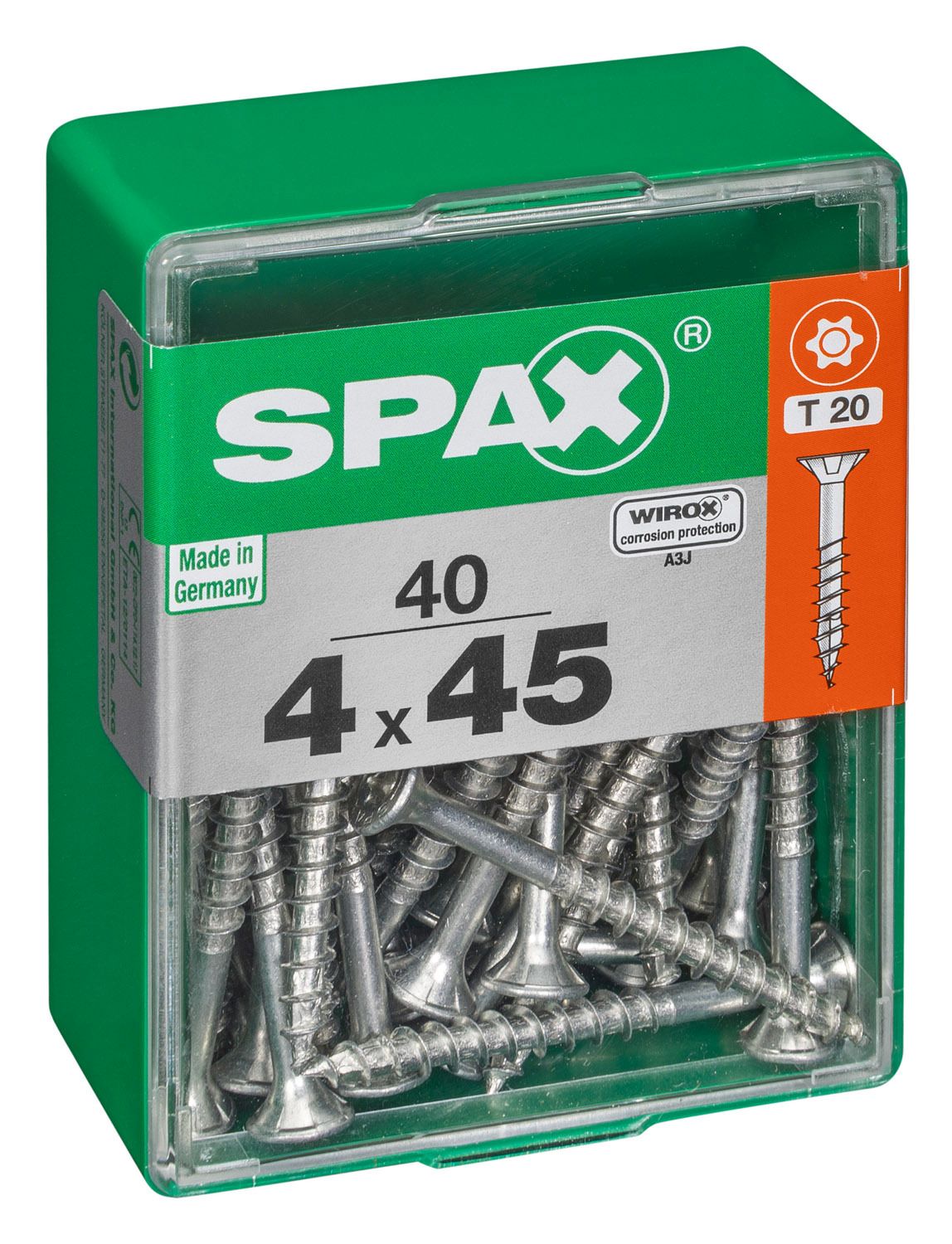 PLANA SPAX T-STAR PLUS T20 WIROX M 40 UD.