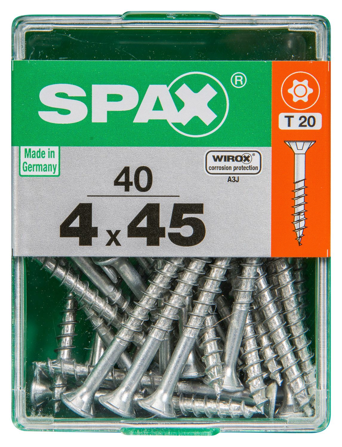 PLANA SPAX T-STAR PLUS T20 WIROX M 40 UD.