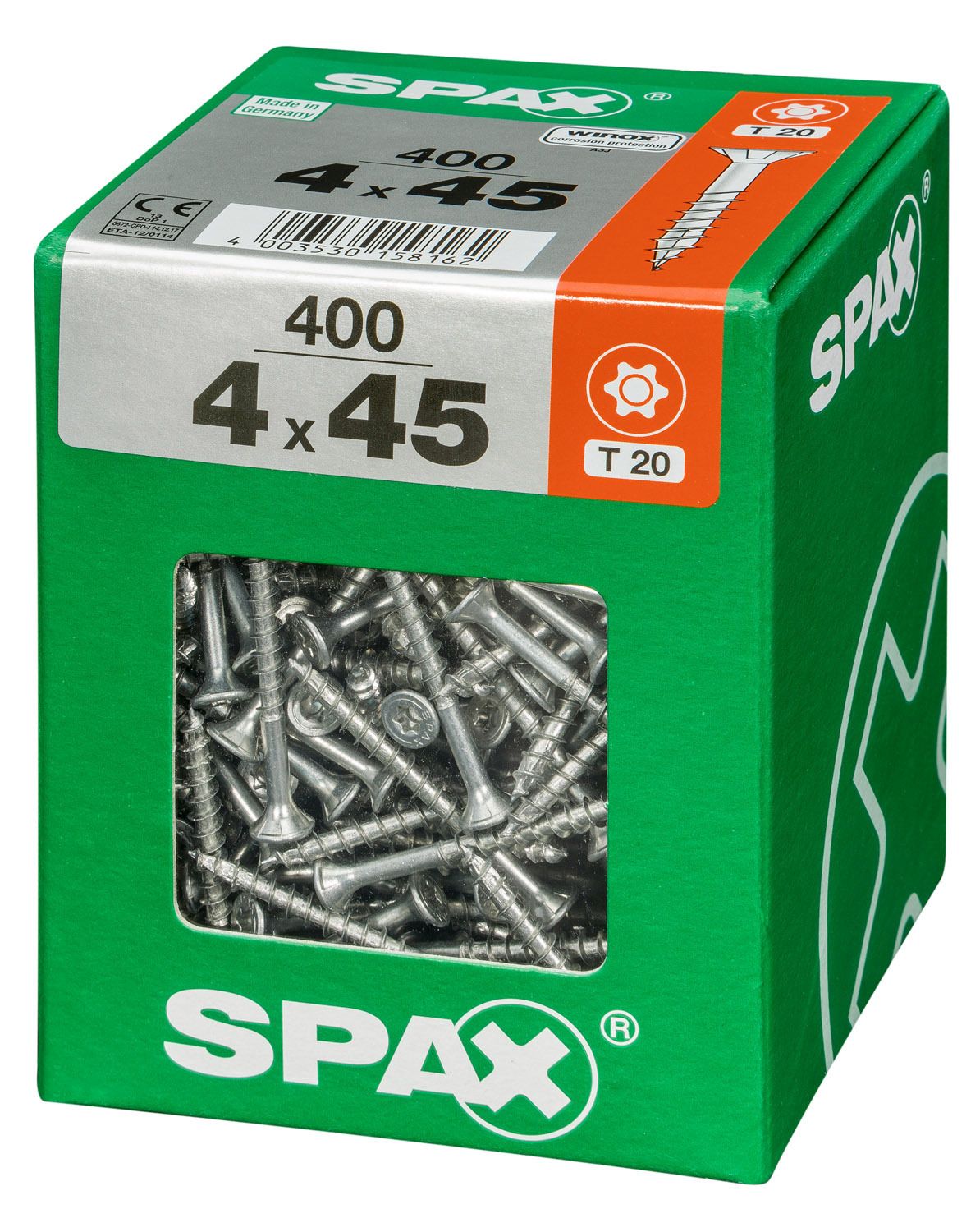 PLANA SPAX T-STAR PLUS T20 WIROX XXL 400 UD.