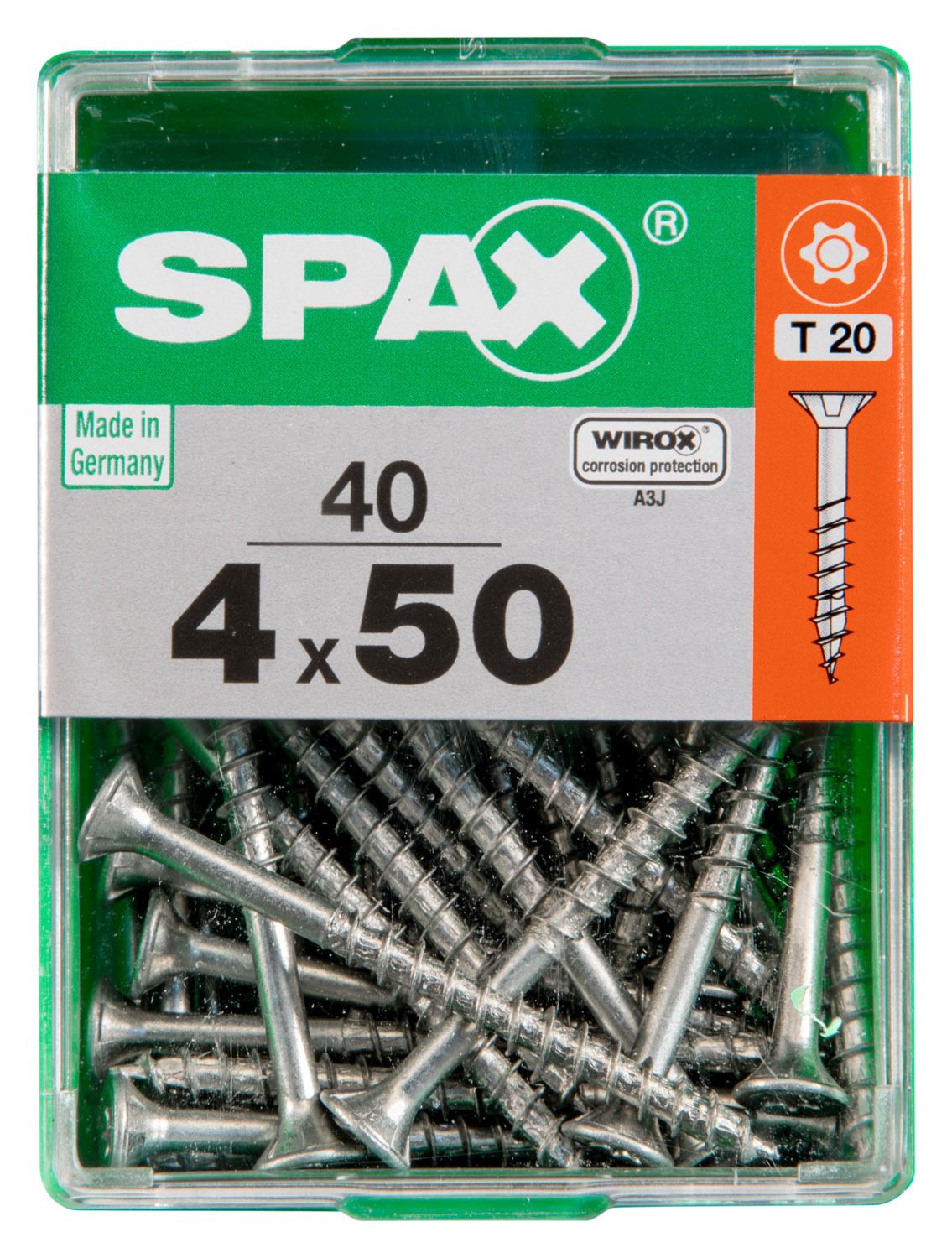 PLANA SPAX T-STAR PLUS T20 WIROX M 40 UD.