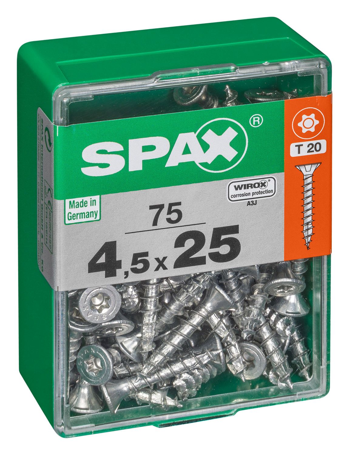 PLANA SPAX T-STAR PLUS T20 WIROX M 75 UD.