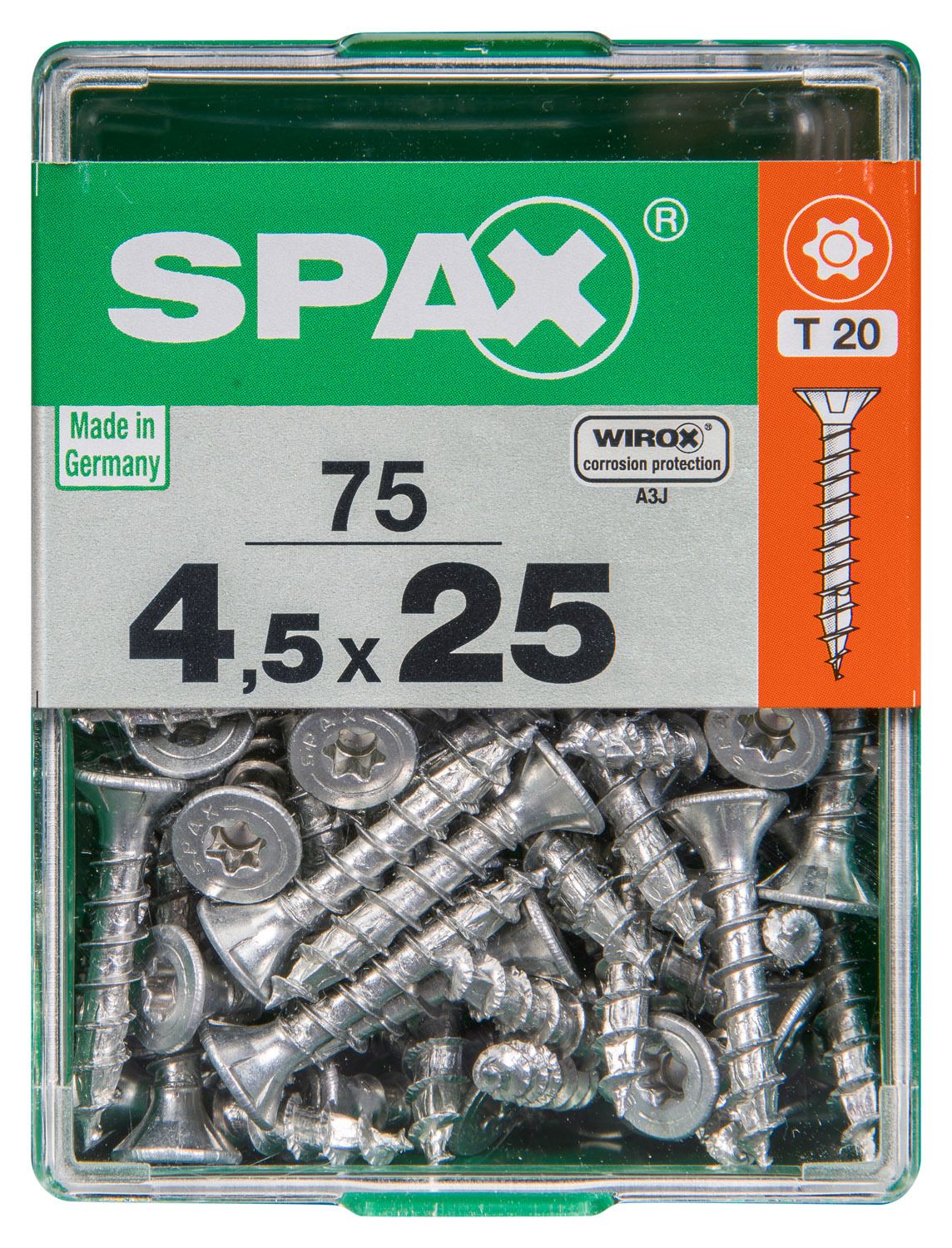 PLANA SPAX T-STAR PLUS T20 WIROX M 75 UD.