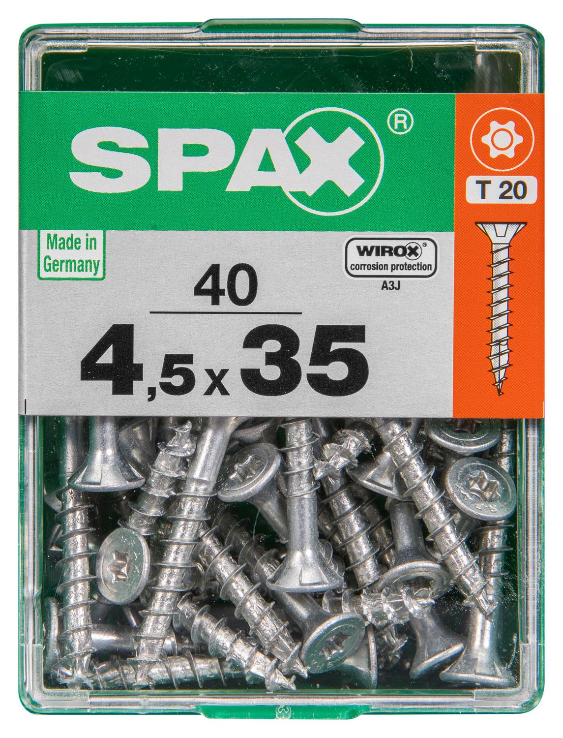 PLANA SPAX T-STAR PLUS T20 WIROX M 40 UD.