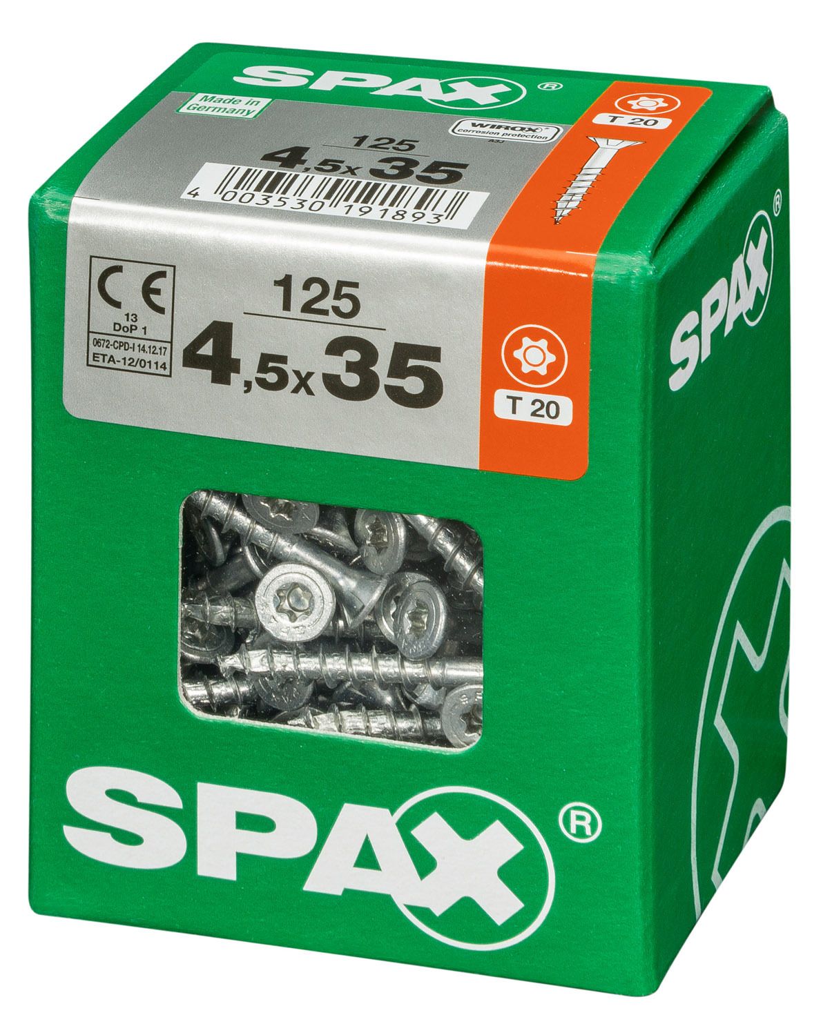 PLANA SPAX T-STAR PLUS T20 WIROX L 125 UD.