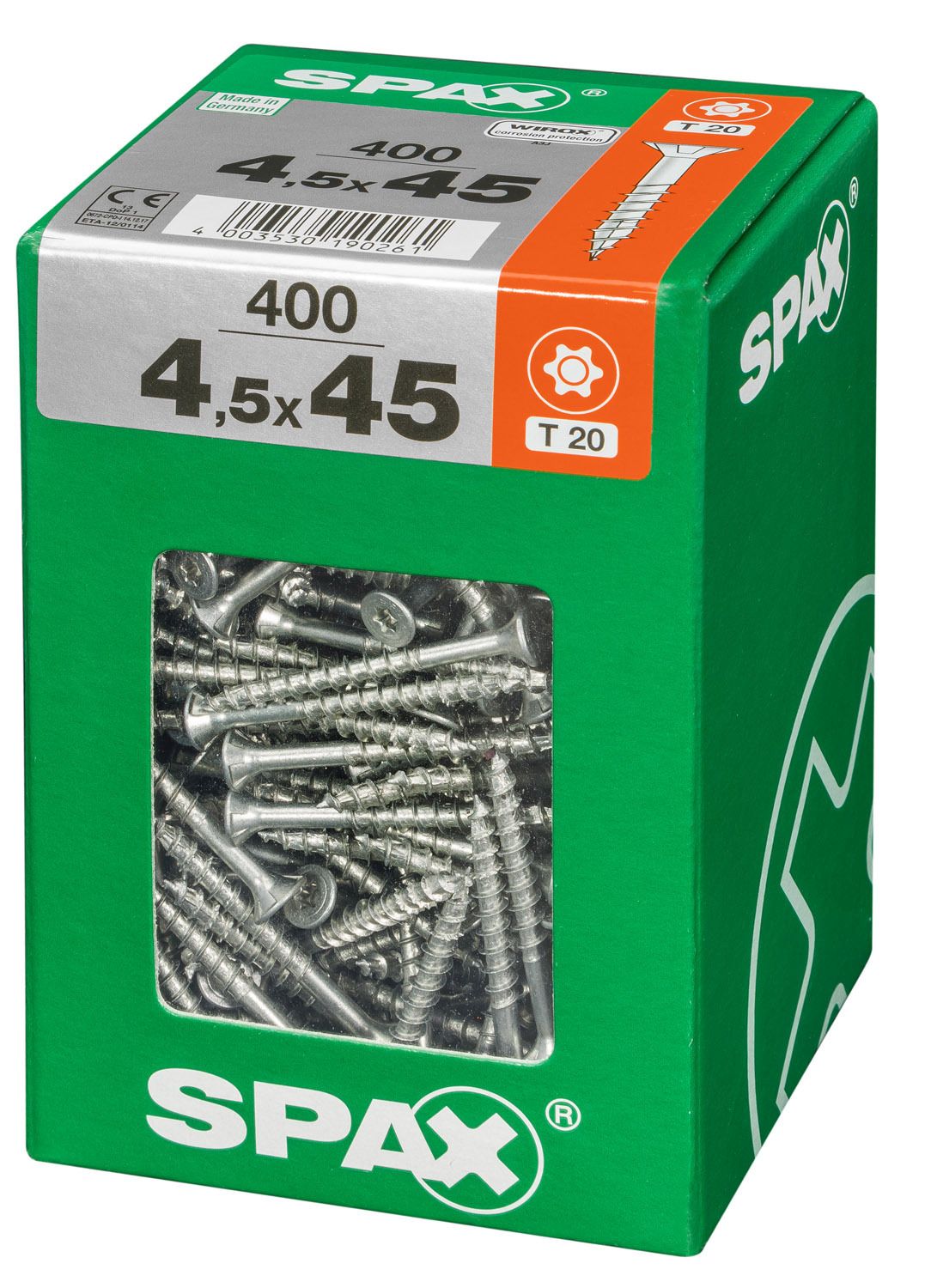 PLANA SPAX T-STAR PLUS T20 WIROX XXL 400 UD.