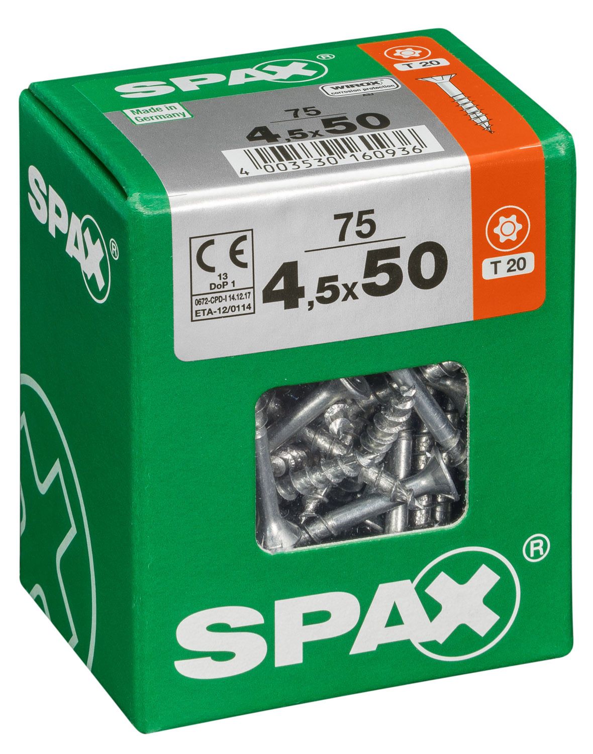 PLANA SPAX T-STAR PLUS T20 WIROX L 75 UD.