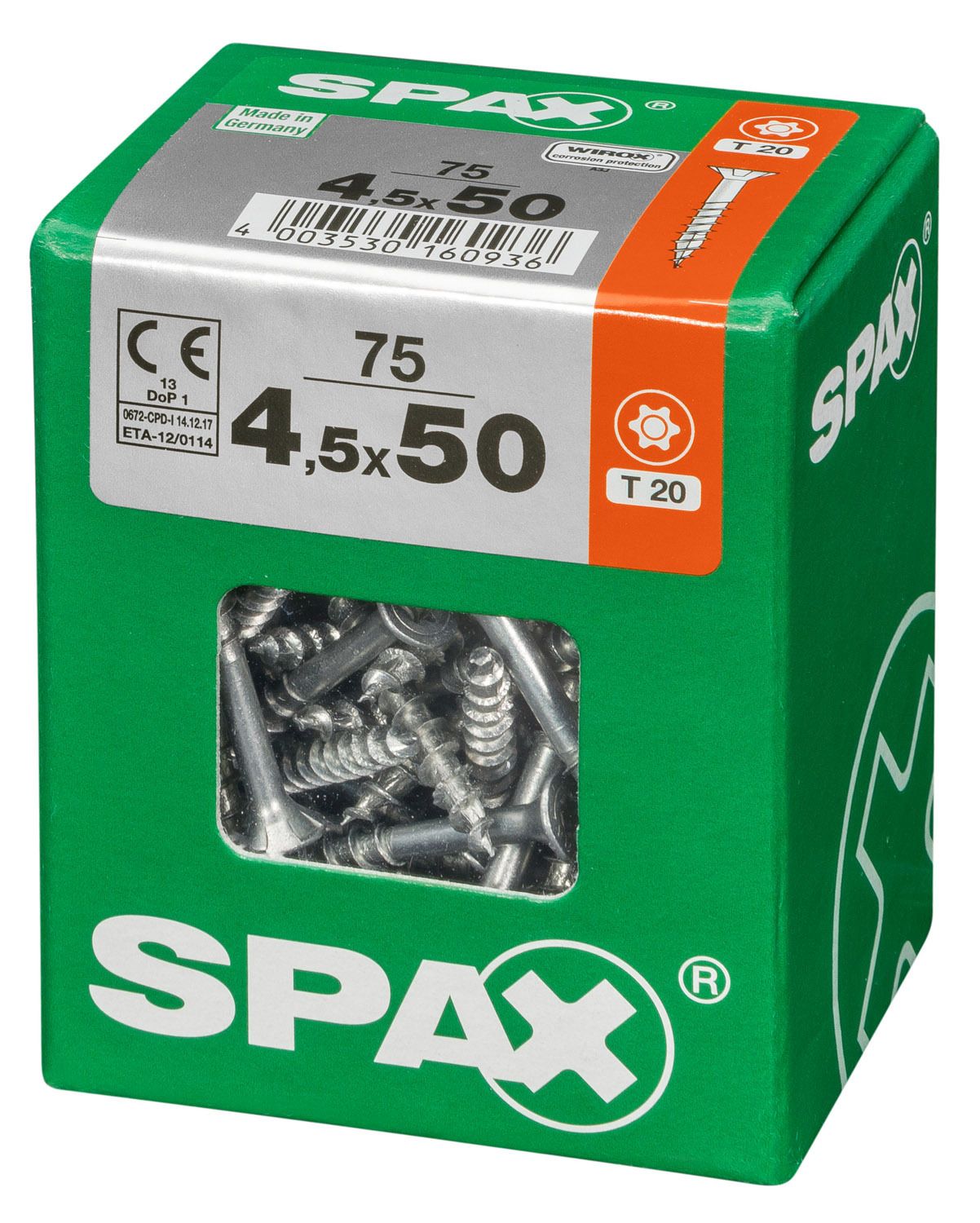 PLANA SPAX T-STAR PLUS T20 WIROX L 75 UD.